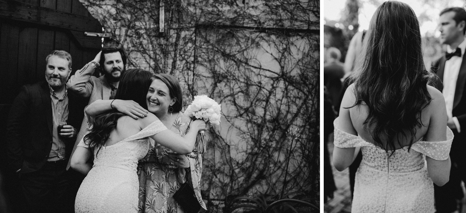 Black and white candid moments from an Austin wedding