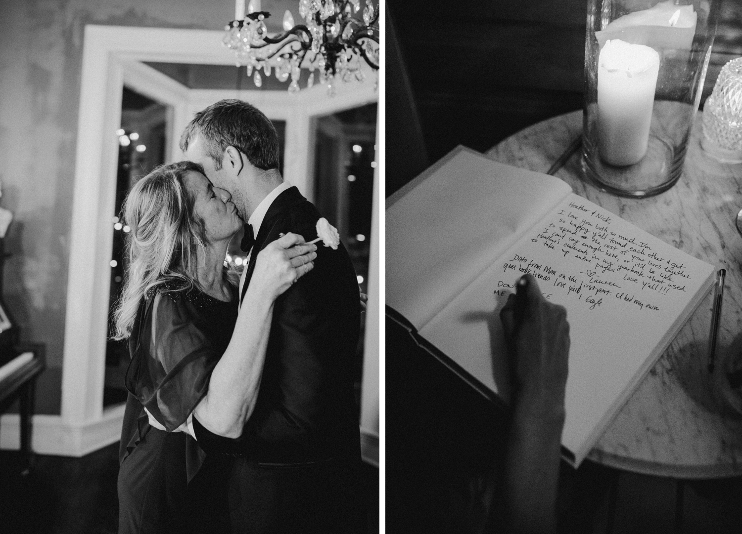 Black and white candid moments from an Austin wedding