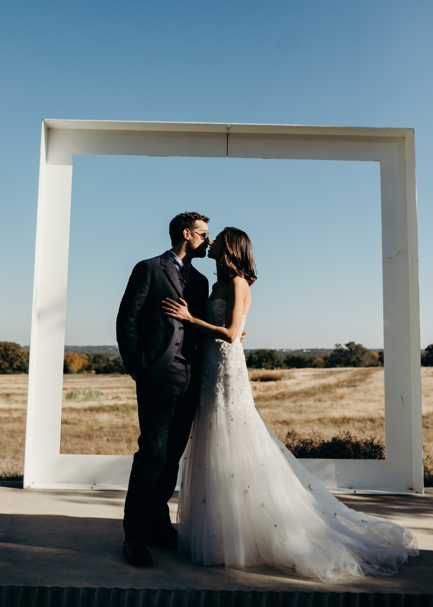 An outdoor ceremony overlooking the Texas Hill Country