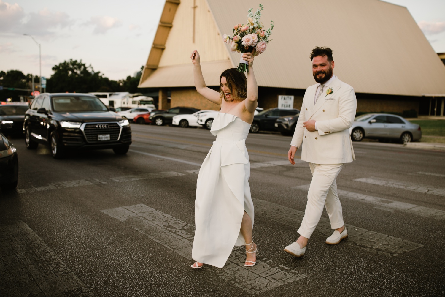 Bride and groom portraits at South Congress Hotel