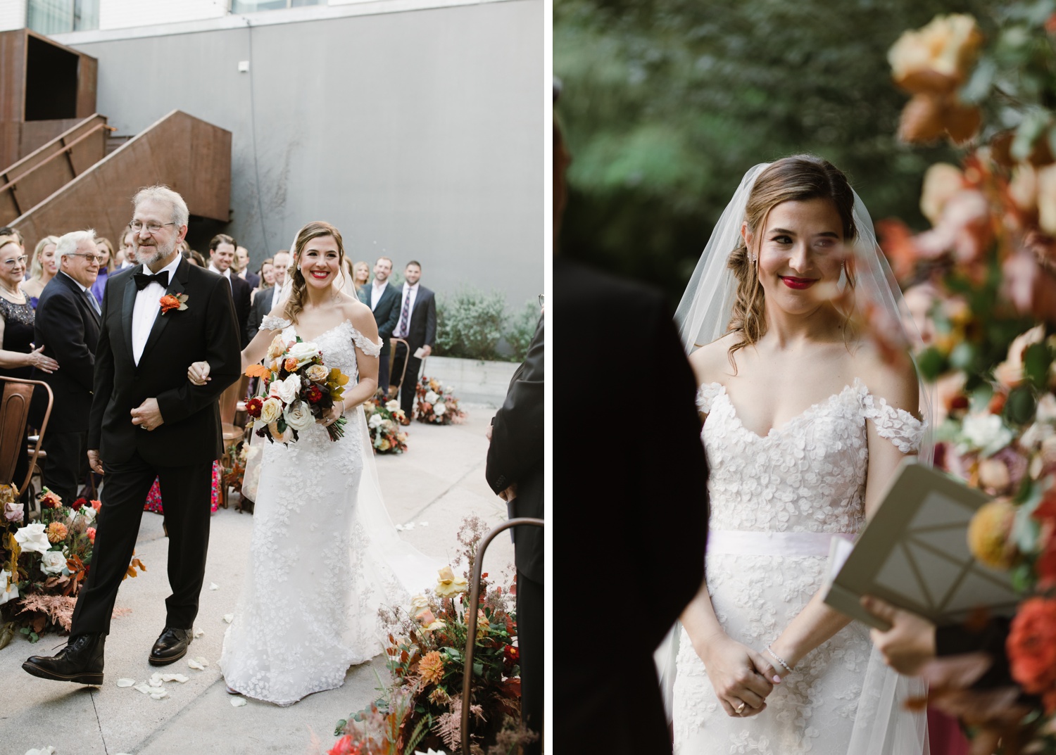 Outdoor ceremony for a fall wedding in Austin
