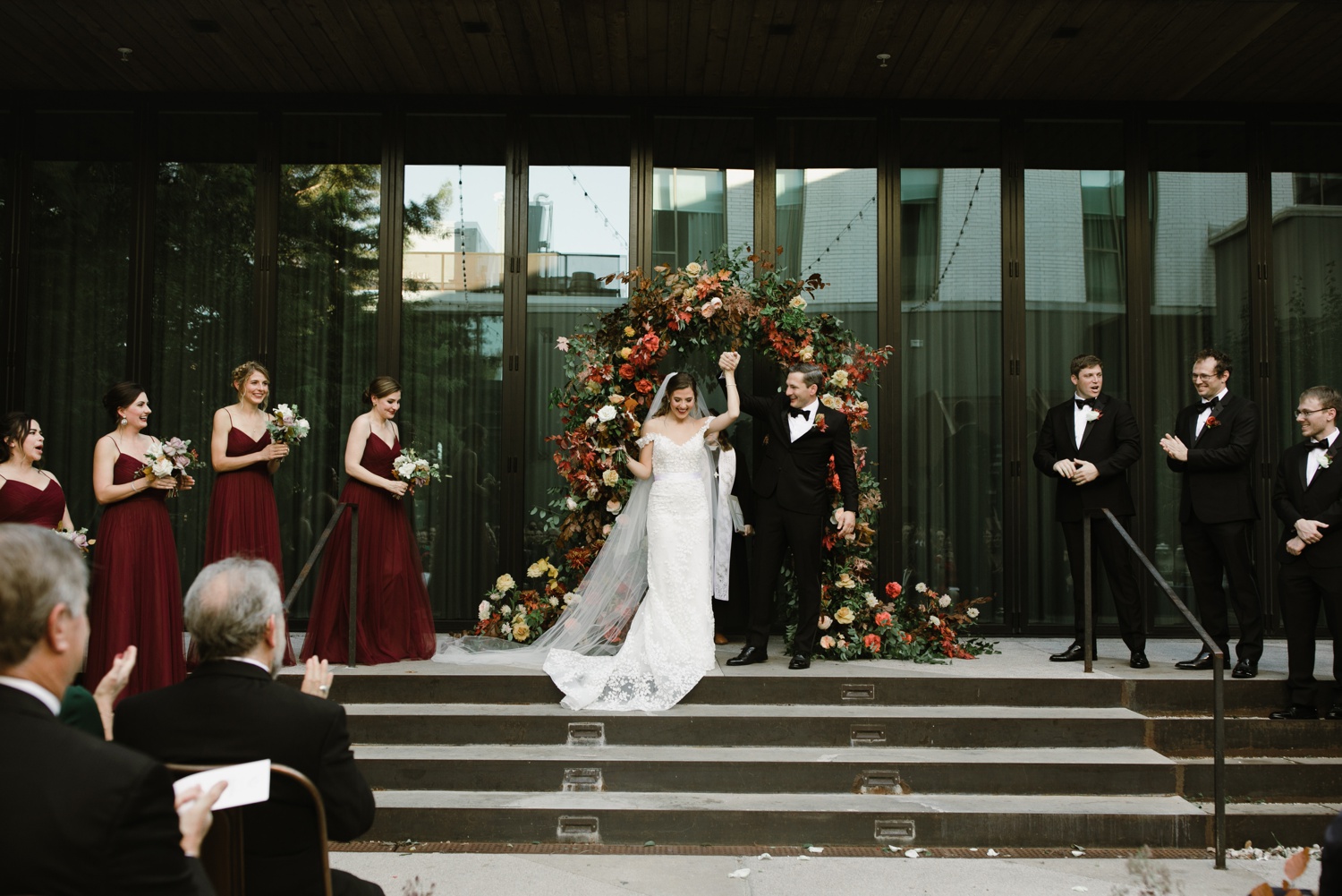 Outdoor ceremony for a fall wedding in Austin