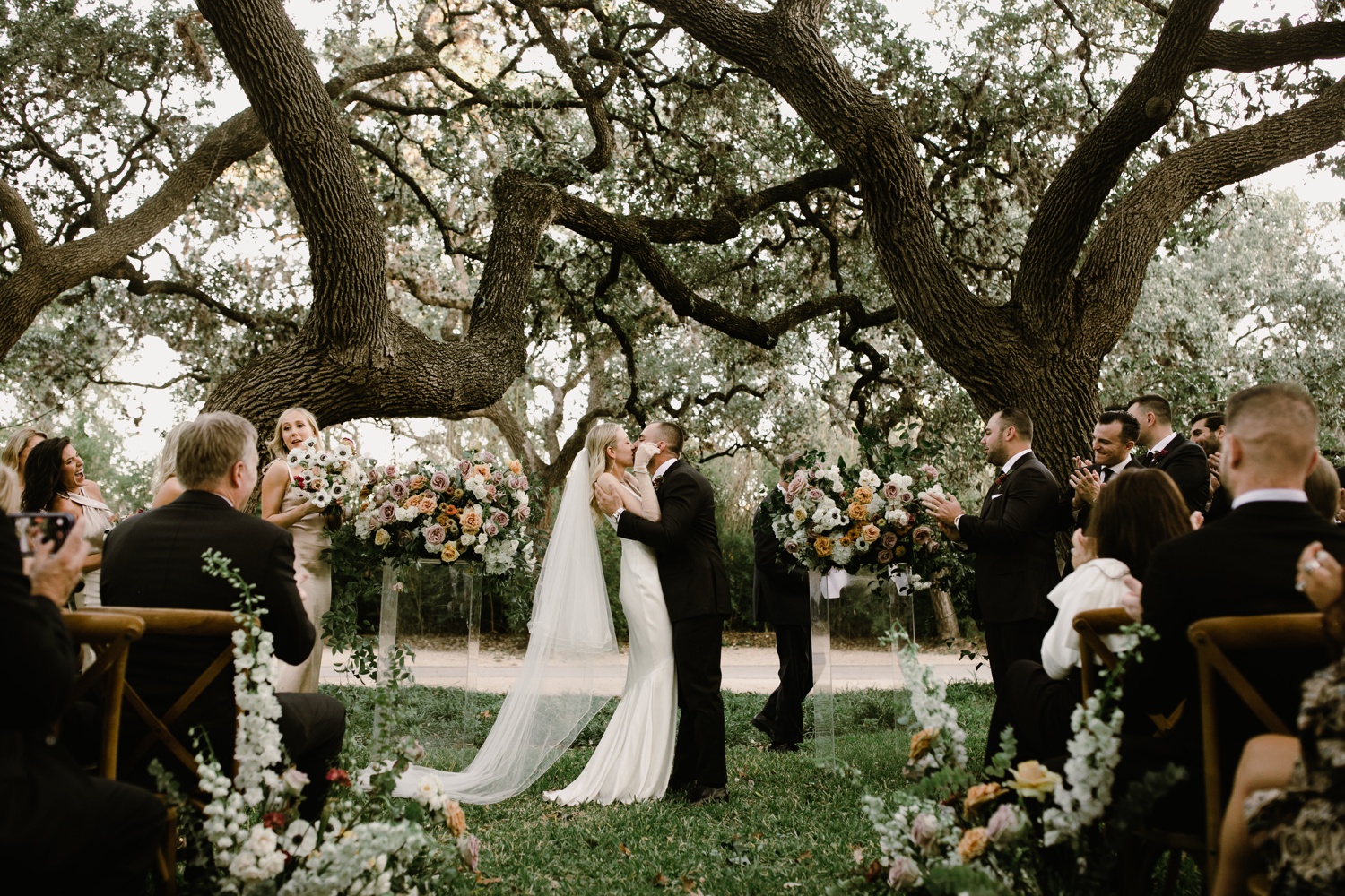 Outdoor wedding ceremony at Mattie's Austin