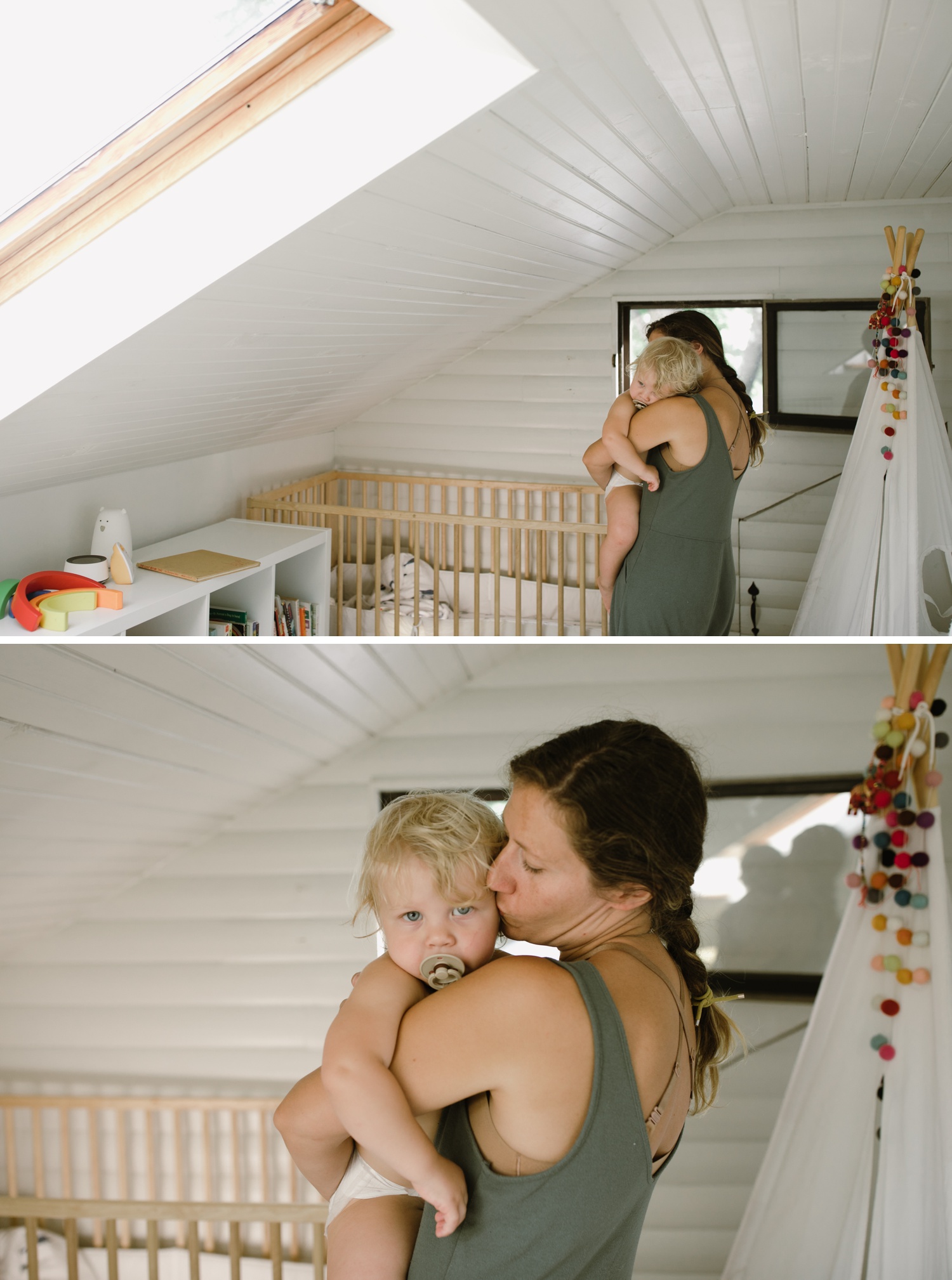 Mother and son portraits from a Maine in-home family session