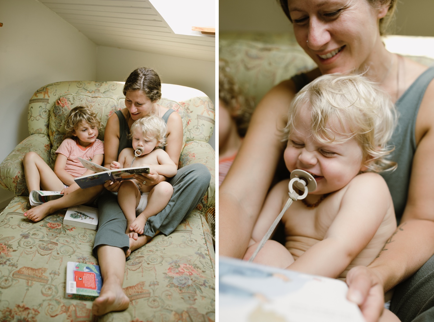 Mother and son portraits from a Maine in-home family session