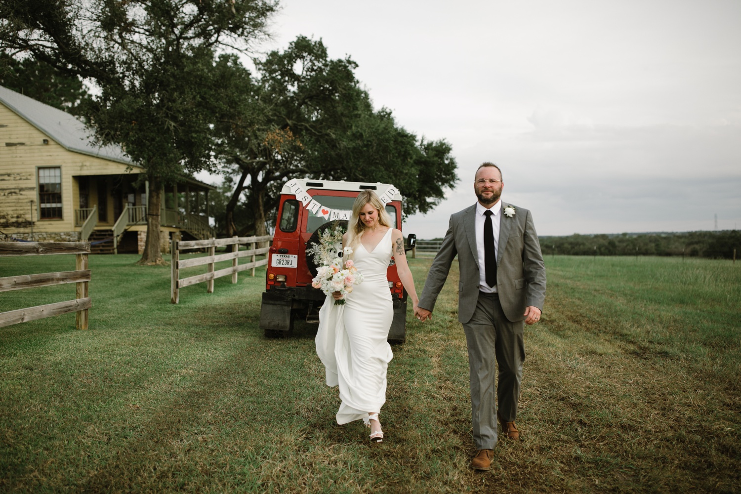 Bride and groom portraits for a ranch wedding