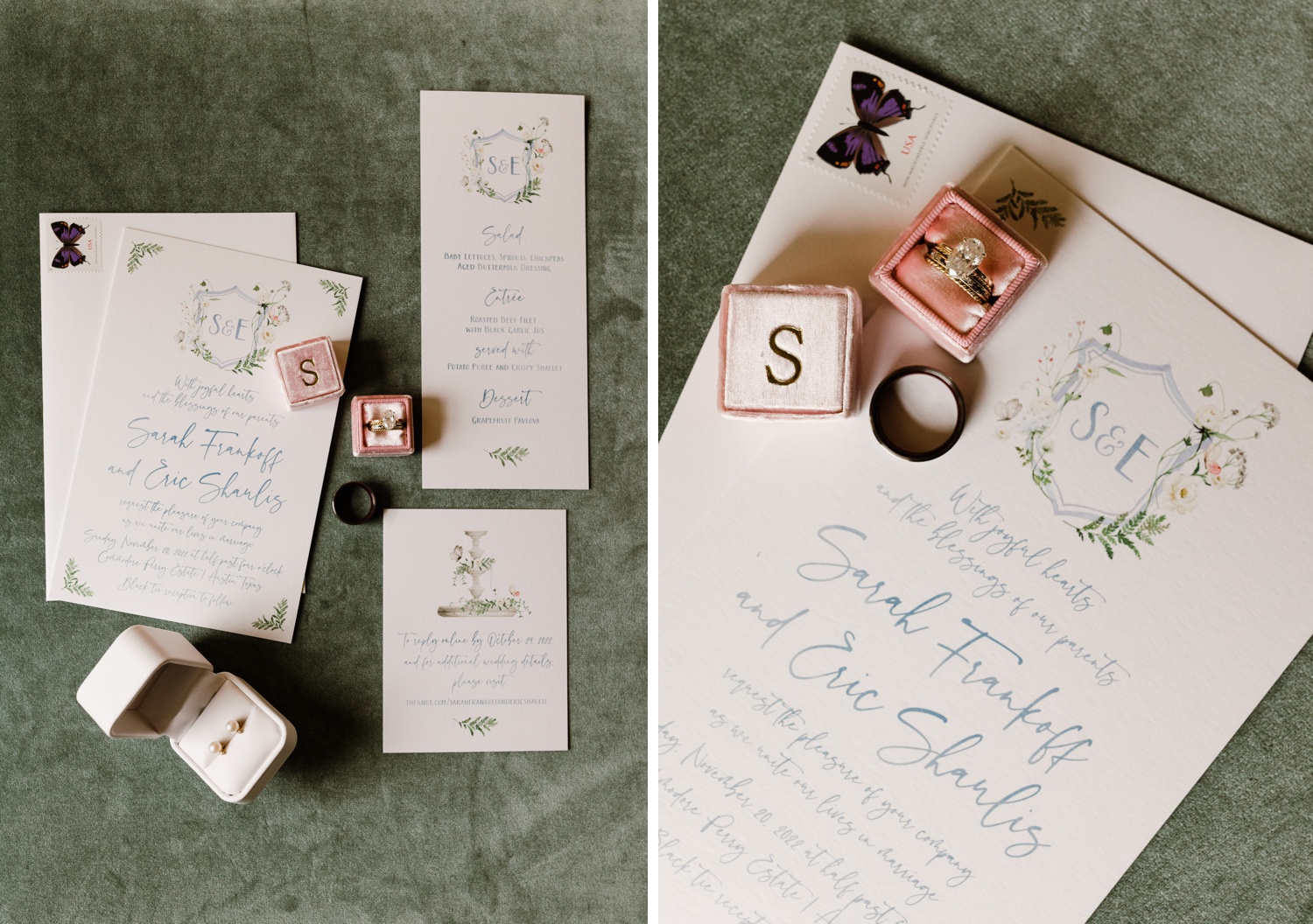 Watercolor wedding stationery by The Inviting Pear