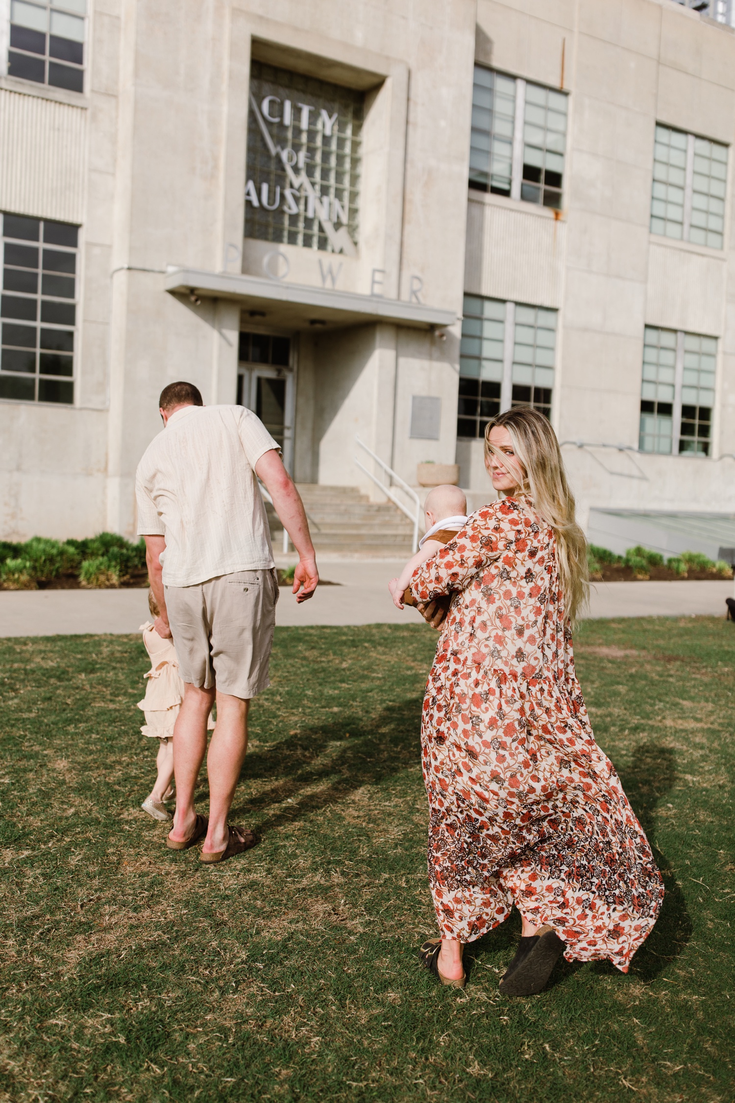 Downtown Austin family session at Seaholm Power Plant