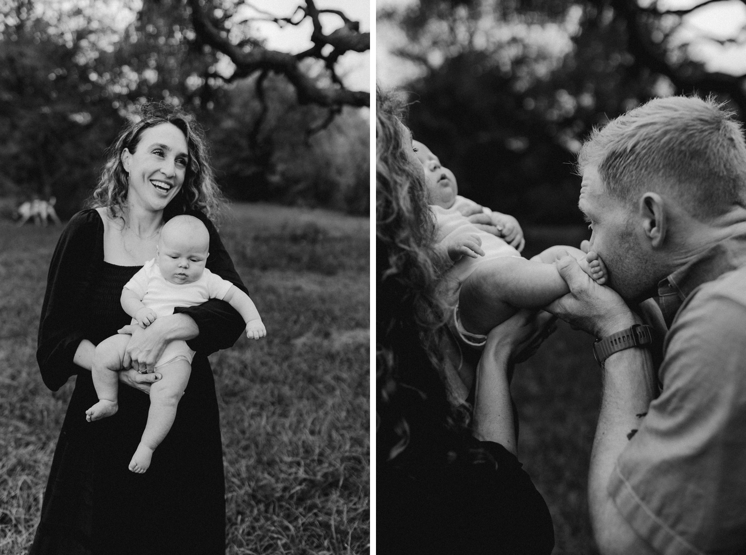 Black and white family photography