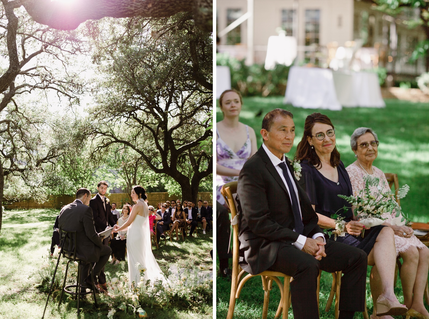 Outdoor wedding ceremony at Mattie's Austin