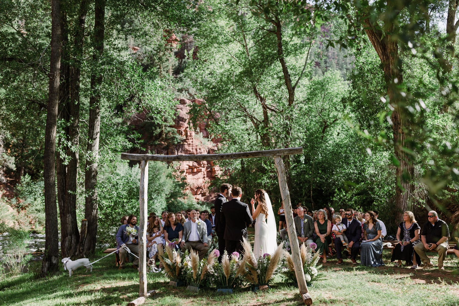 Outdoor wedding ceremony at Dallenbach Ranch