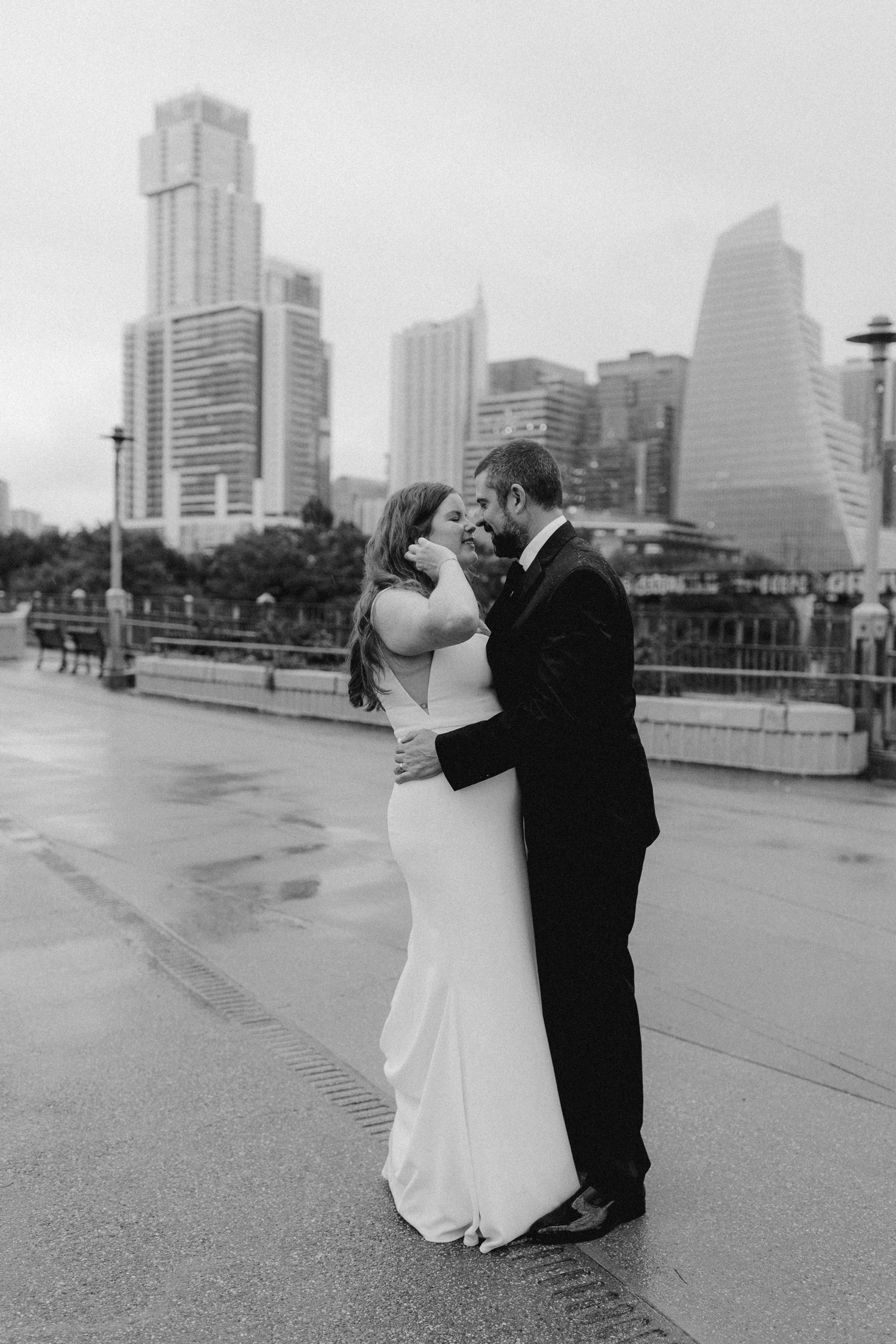 Black and white film elopement photography