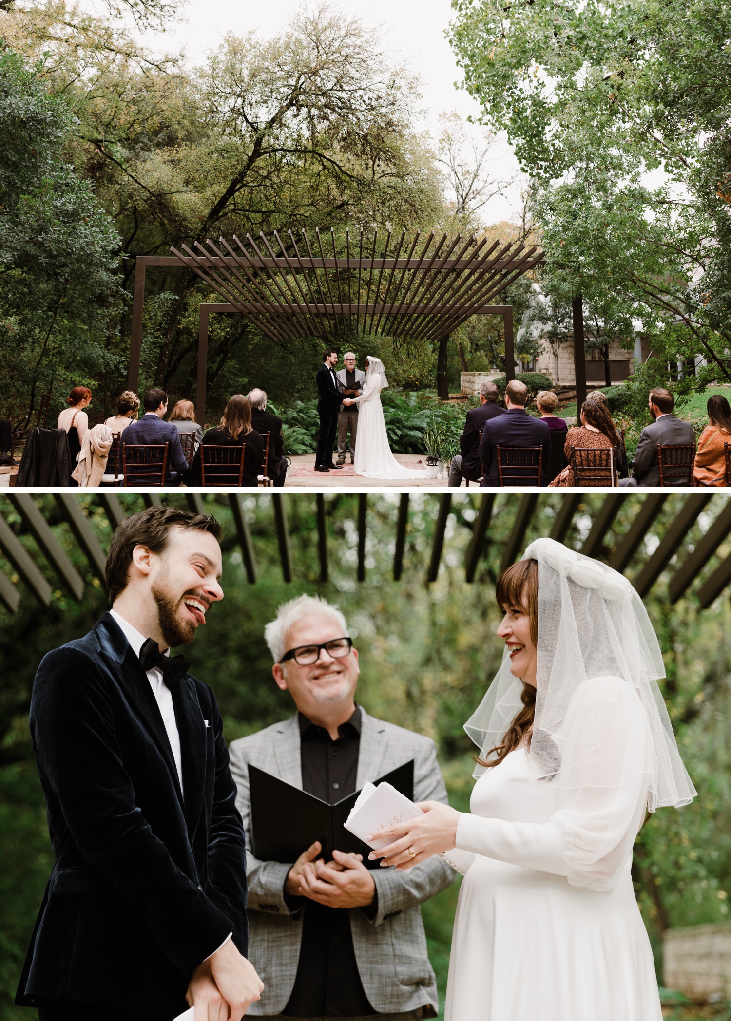 Wedding ceremony at UMLAUF Sculpture Garden