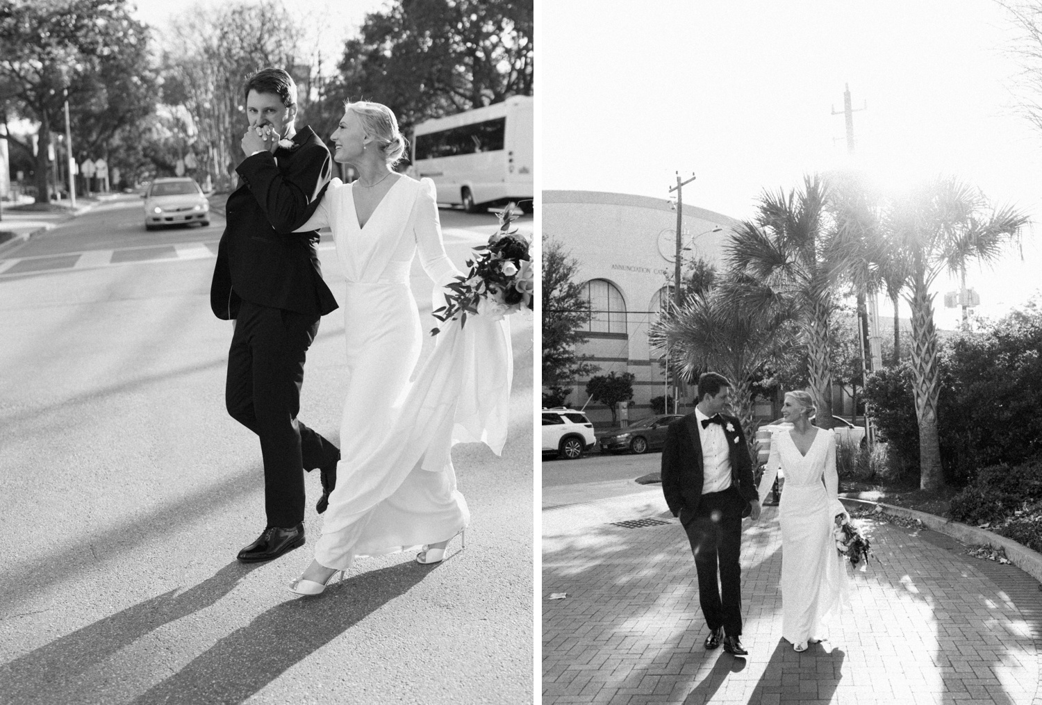 Black and white film wedding photography by Amber Vickery