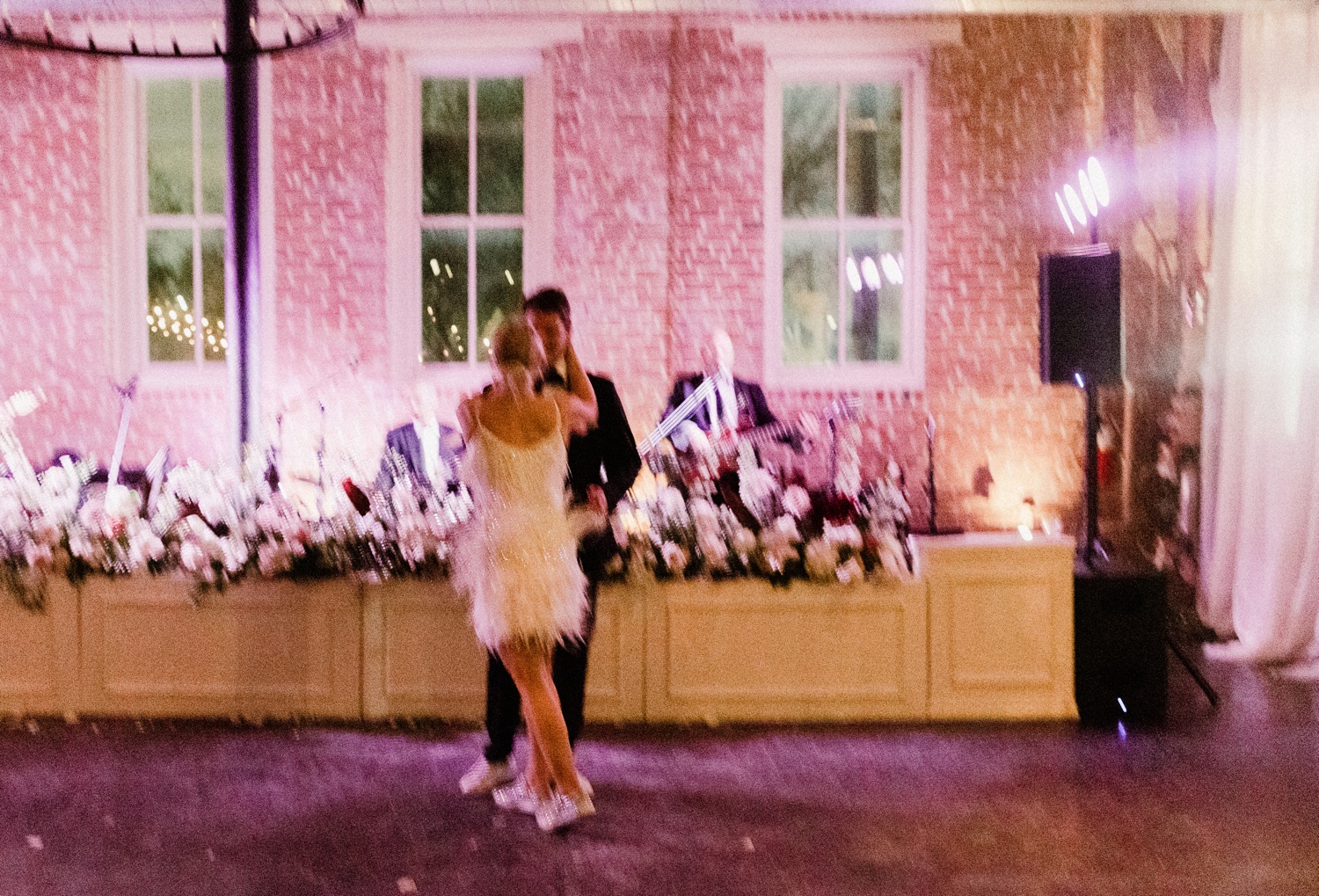 Bride and groom sharing a private last dance at Station 3 in Houston