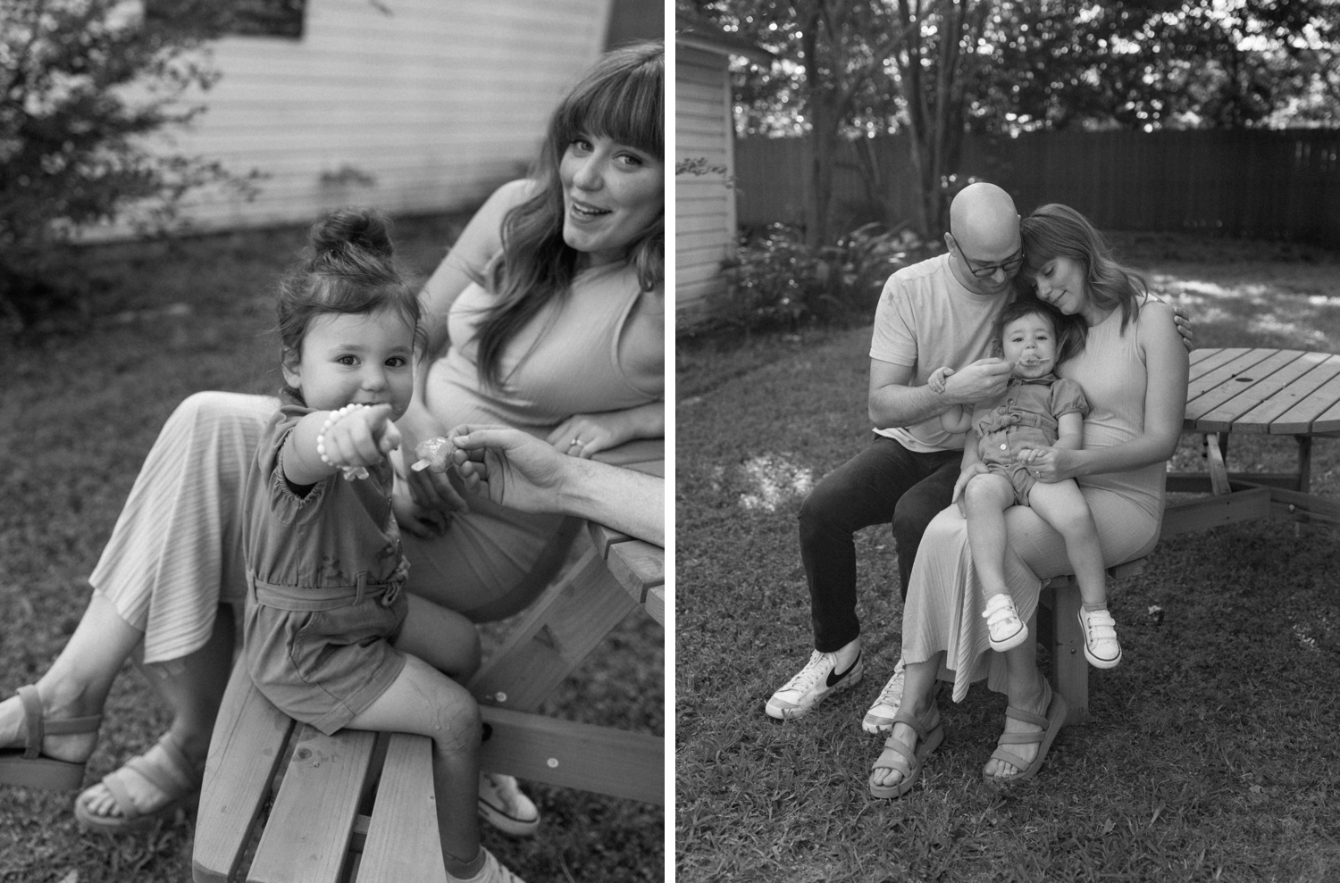 Black and white family portraits