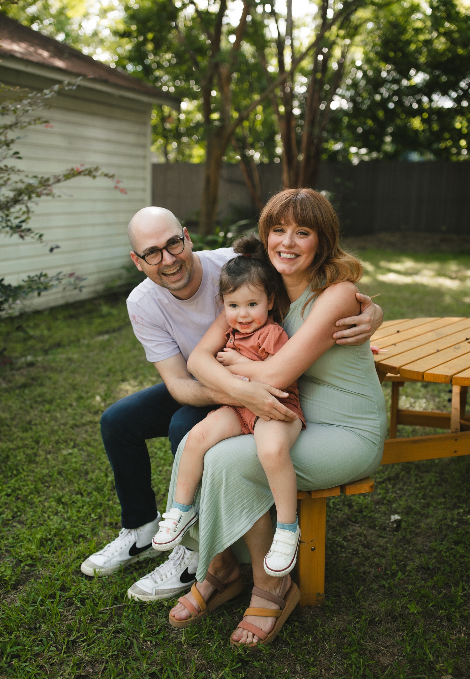 At-home family session in Austin