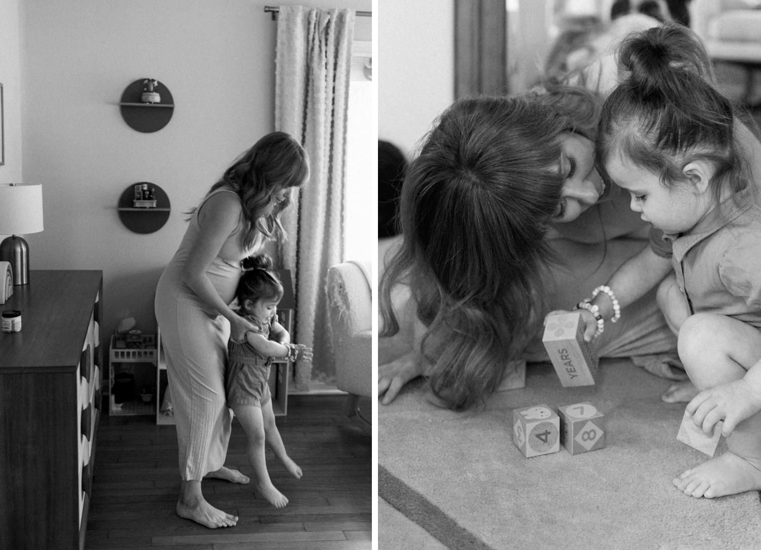 Black and white family portraits