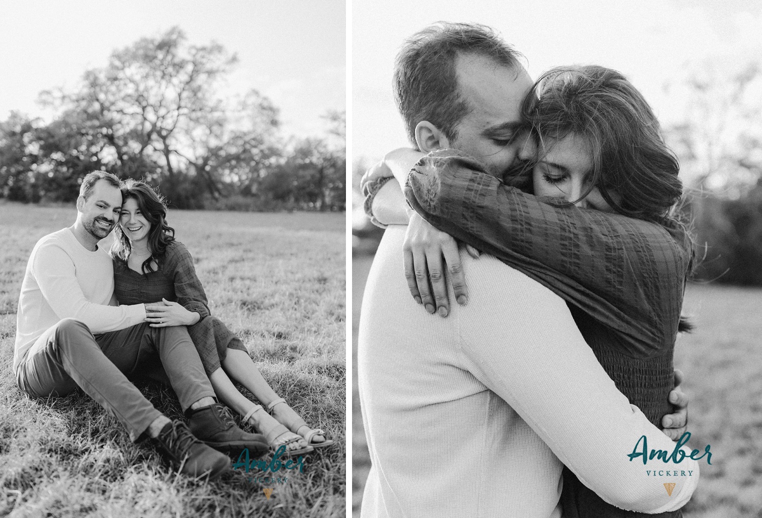 Black and white engagement photos