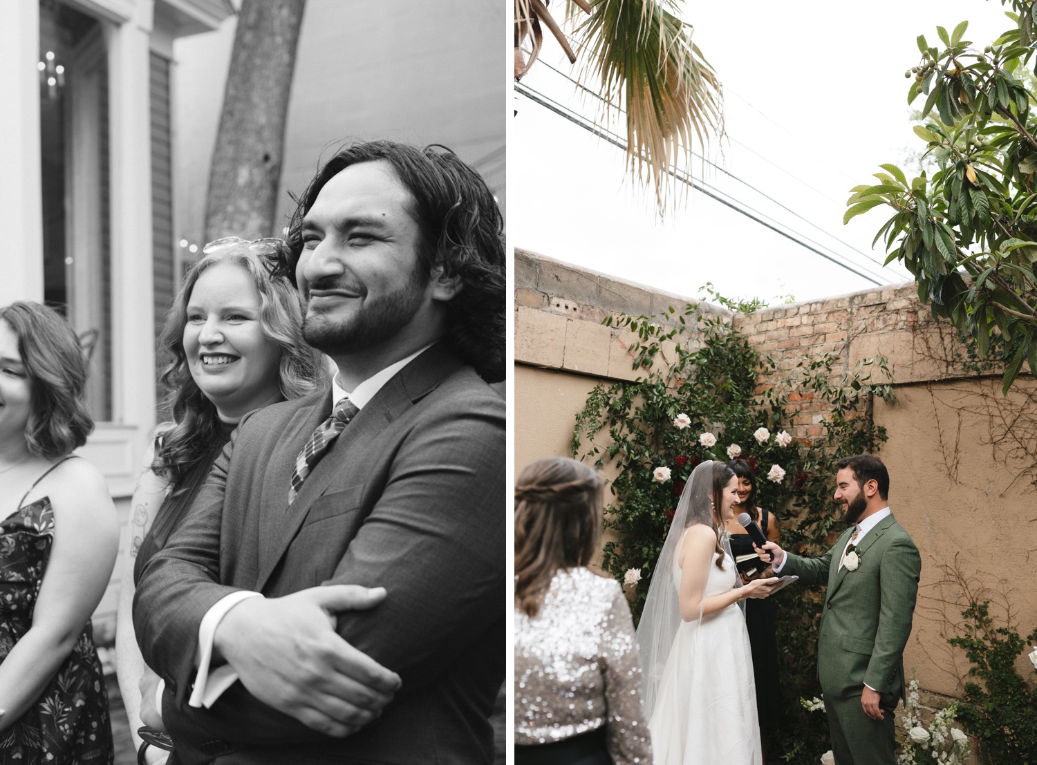 Outdoor wedding ceremony at Justine's Secret House