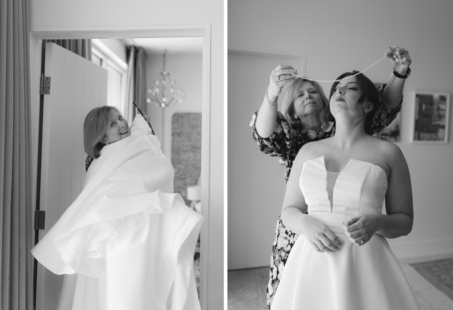 Bride getting ready for her wedding at the LINE Hotel