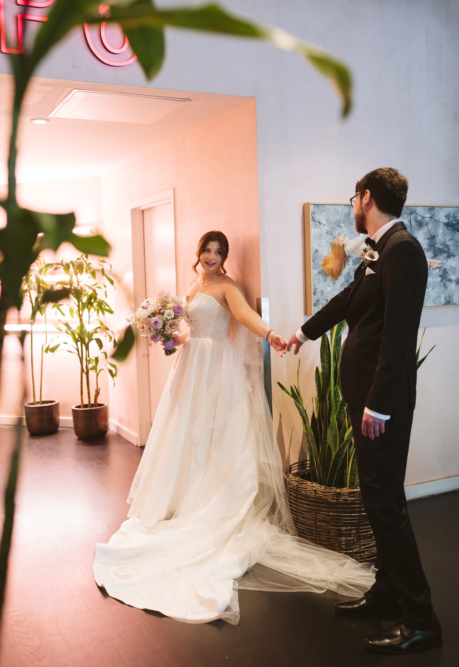 Bridal portraits at the LINE Hotel in Austin