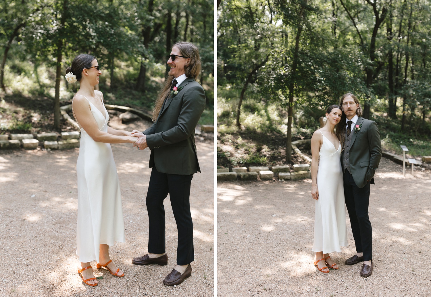 Bridal portraits at the UMLAUF Sculpture Garden