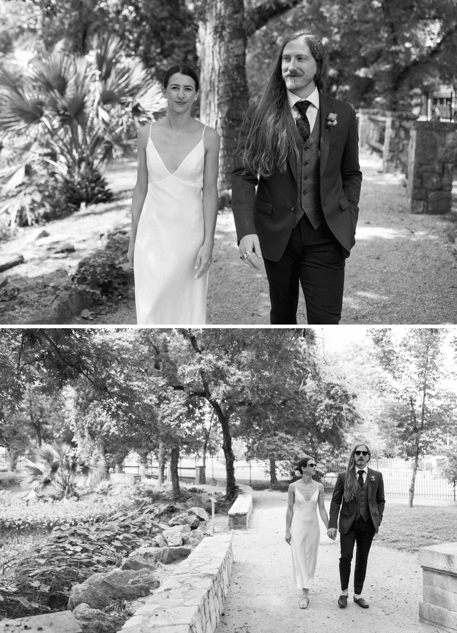 Black and white bridal portraits