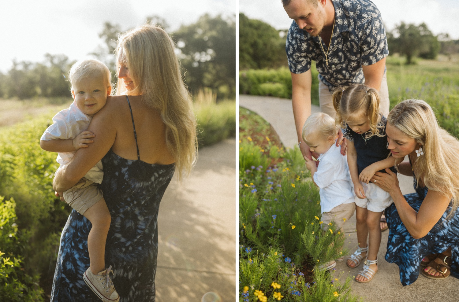 Family portraits at the Lady Bird Johnson Wildflower Center