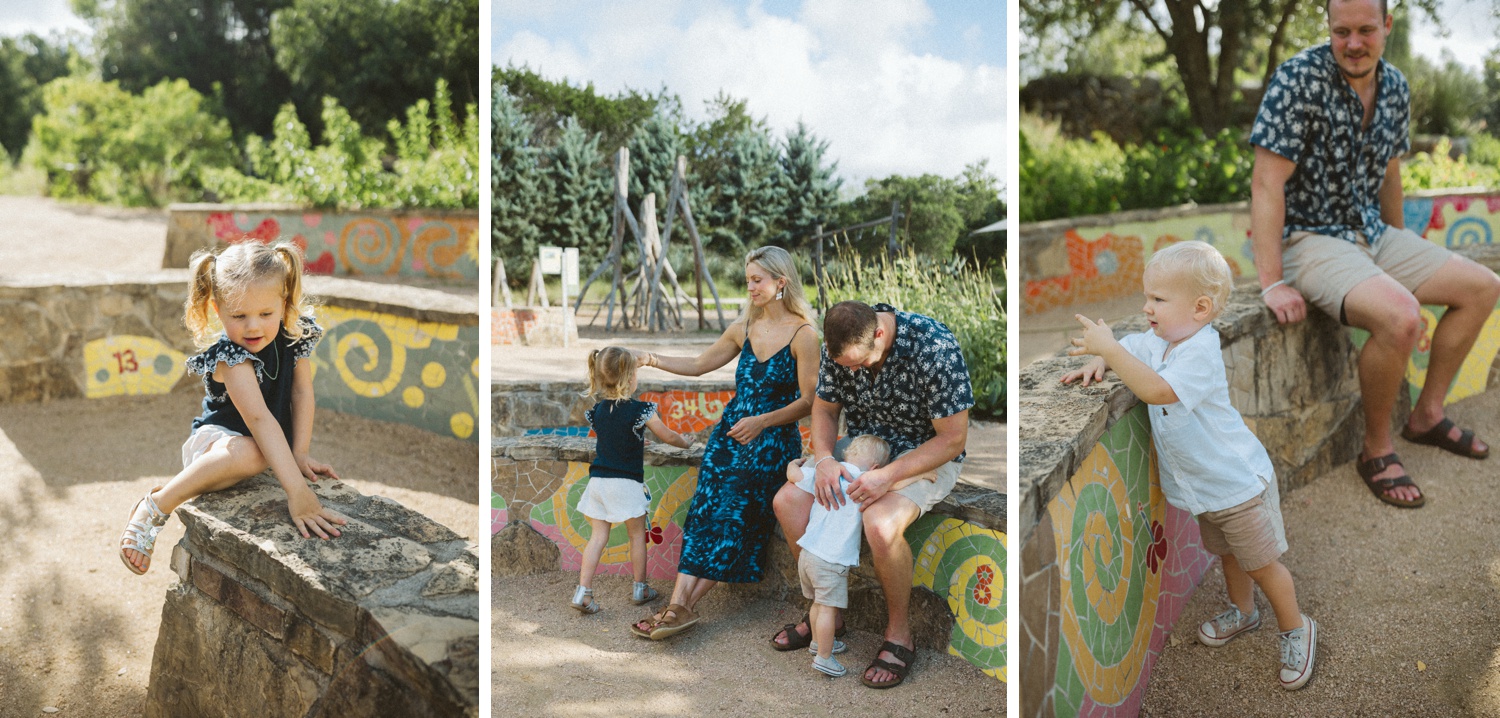 Family portraits at the Lady Bird Johnson Wildflower Center