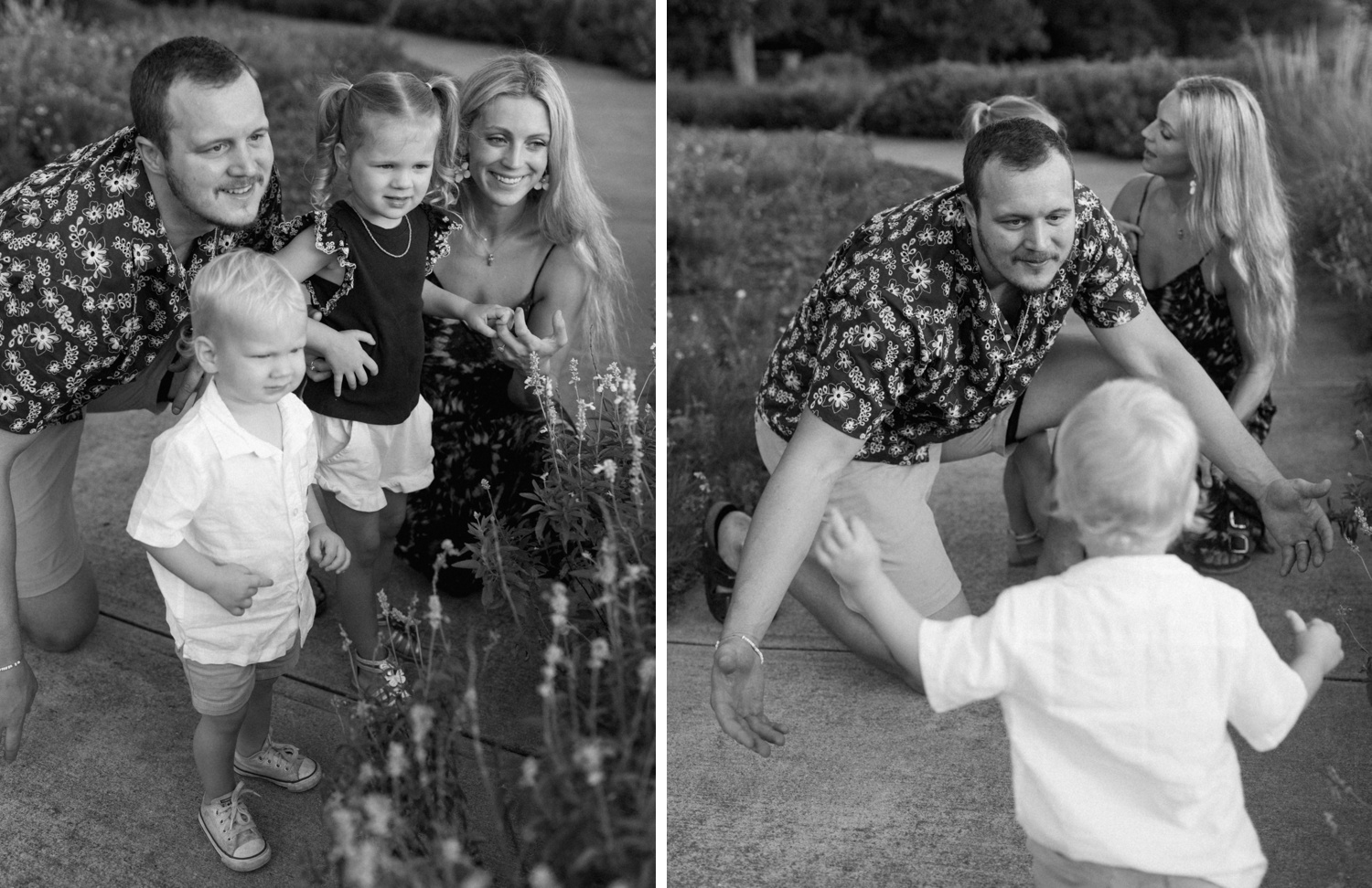 Black and white family portraits