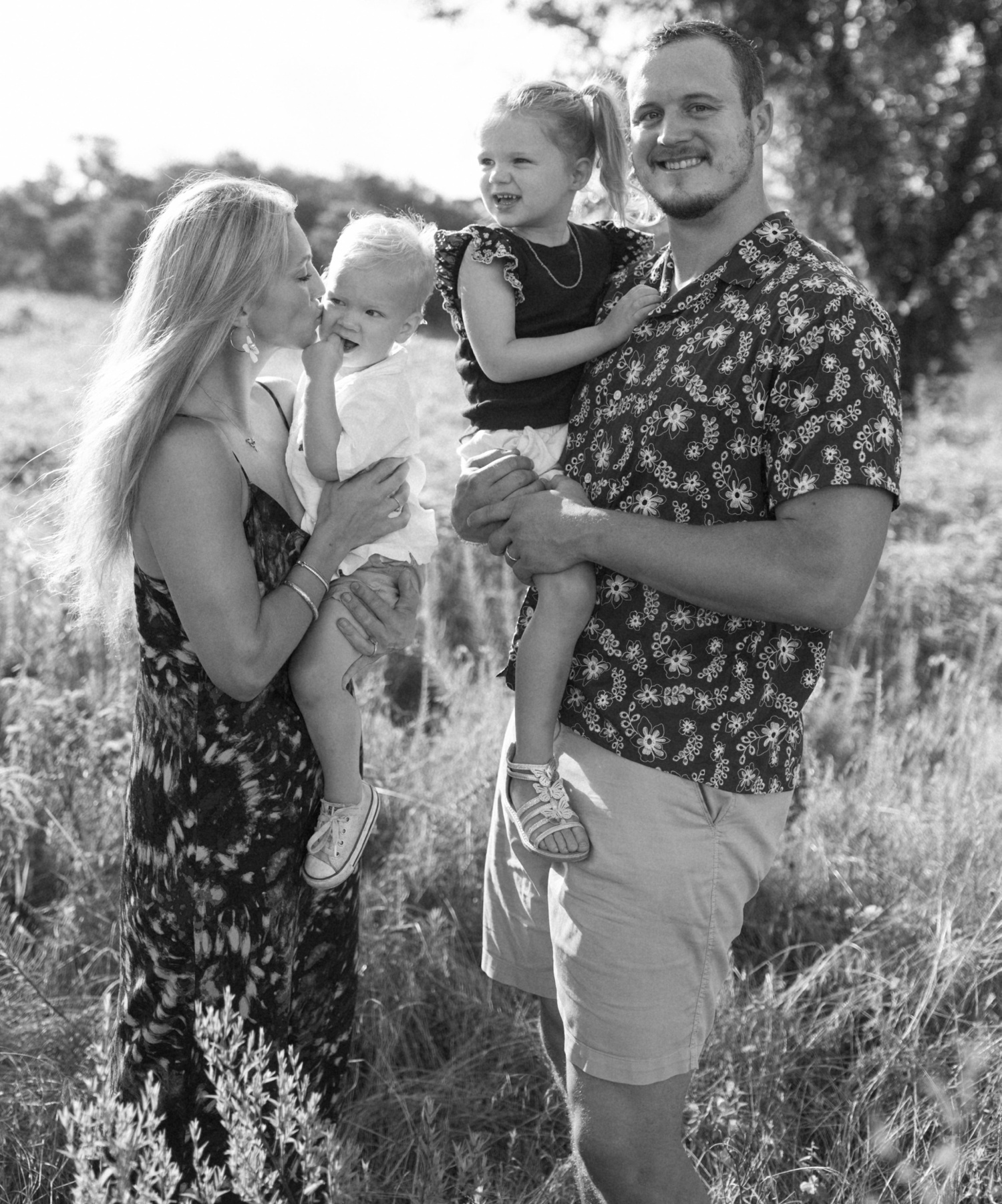 Family portraits at the Lady Bird Johnson Wildflower Center