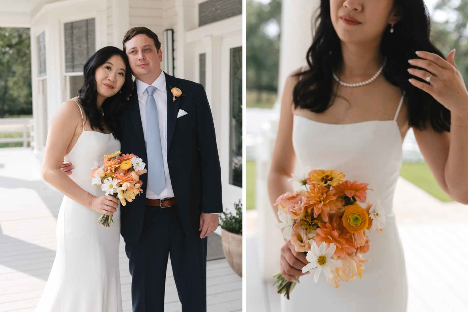 Orange and yellow summer wedding bouquet by Grand Lady Floral