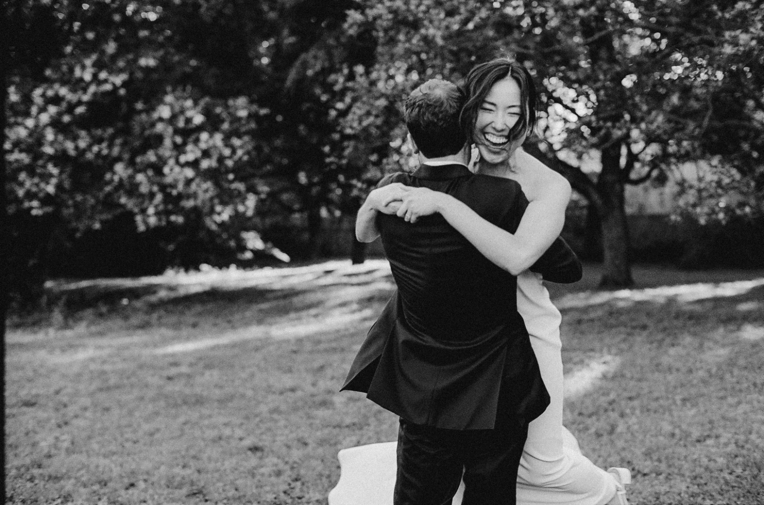 Bridal portraits on black and white film