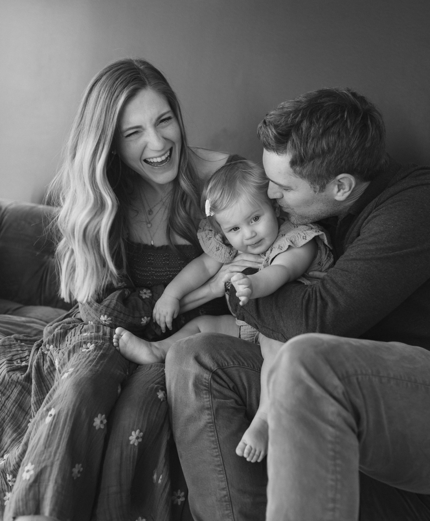 Black and white family portraits