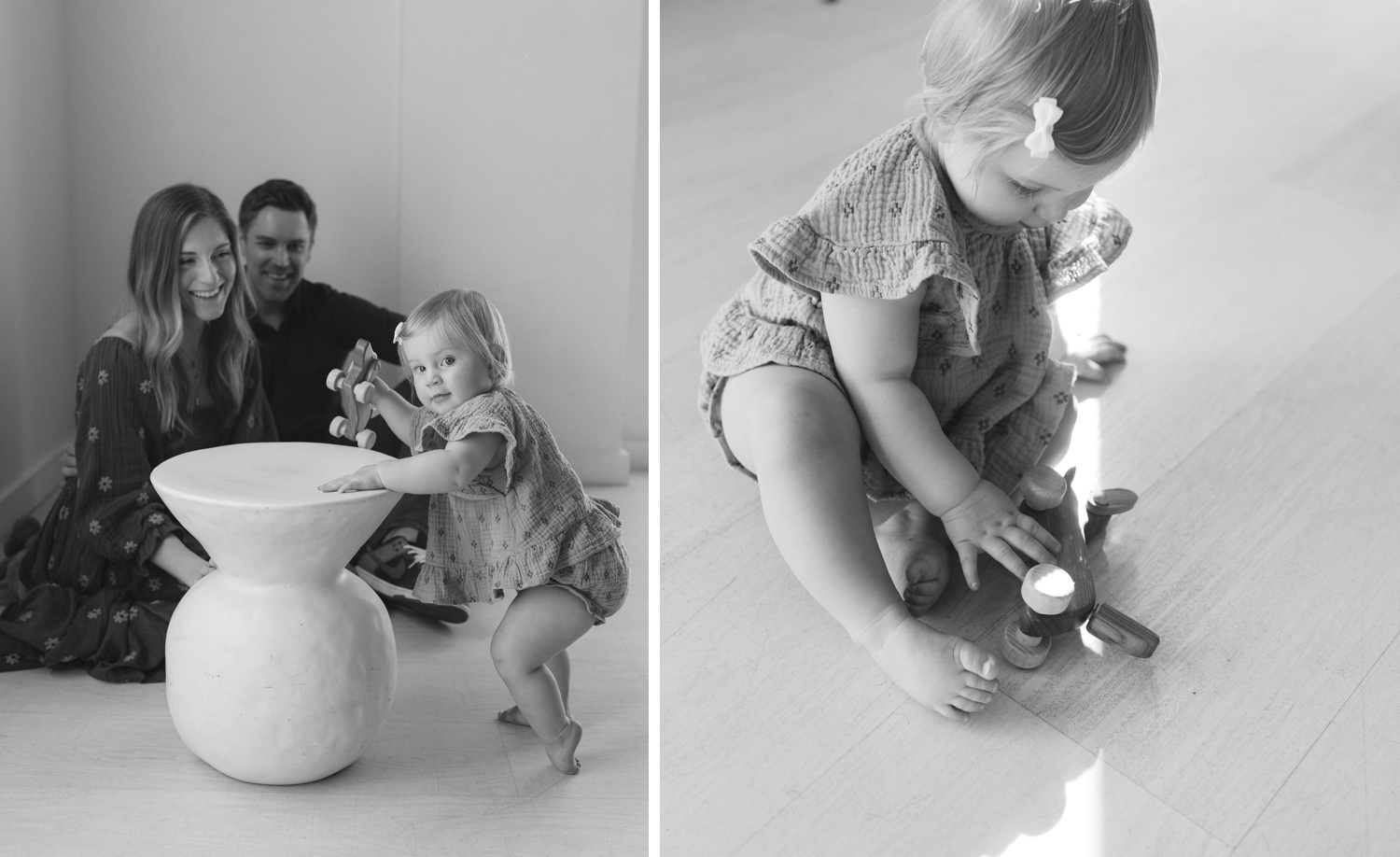 First birthday milestone session at a natural light studio