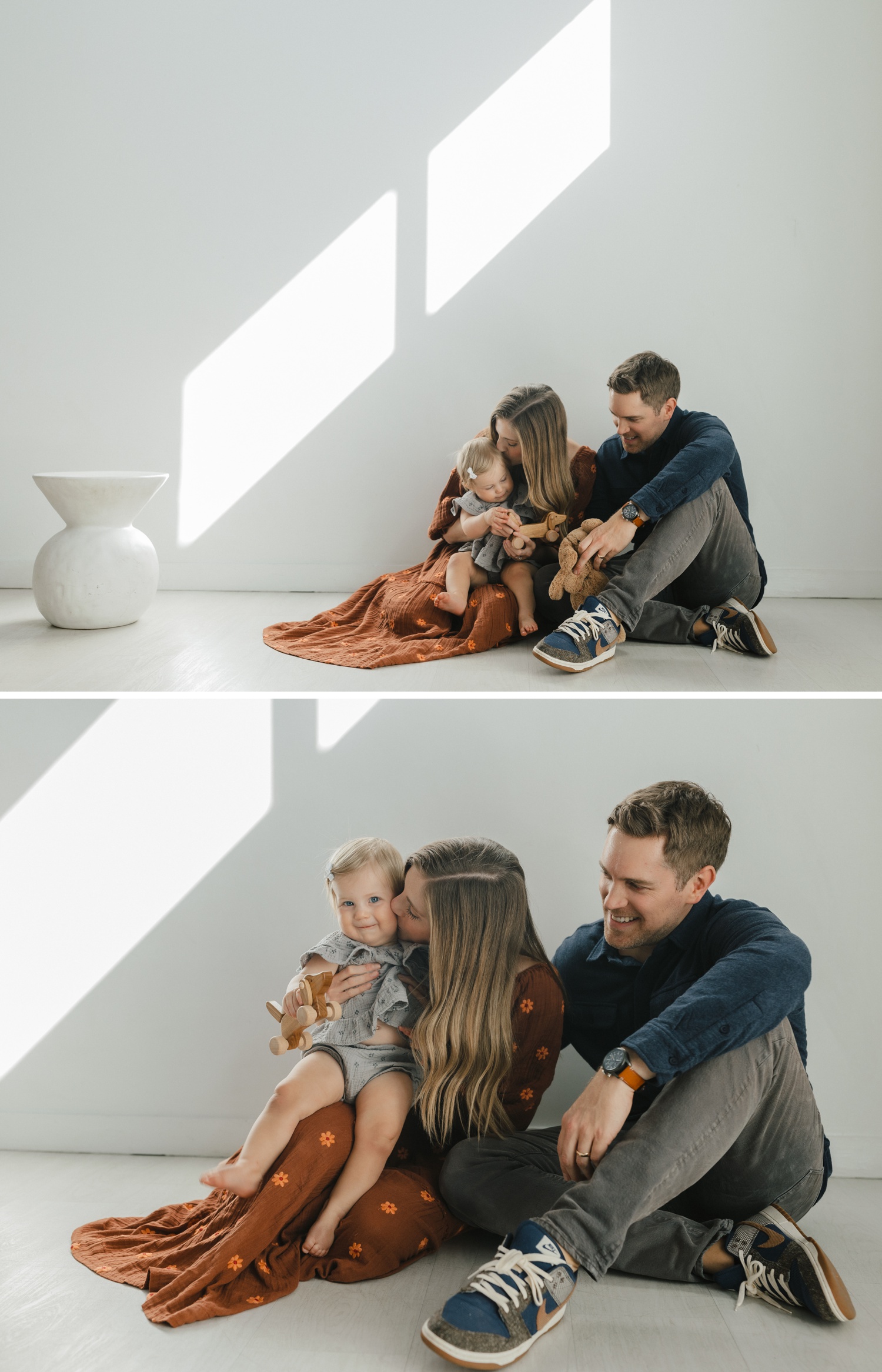 Natural light studio family session in Austin