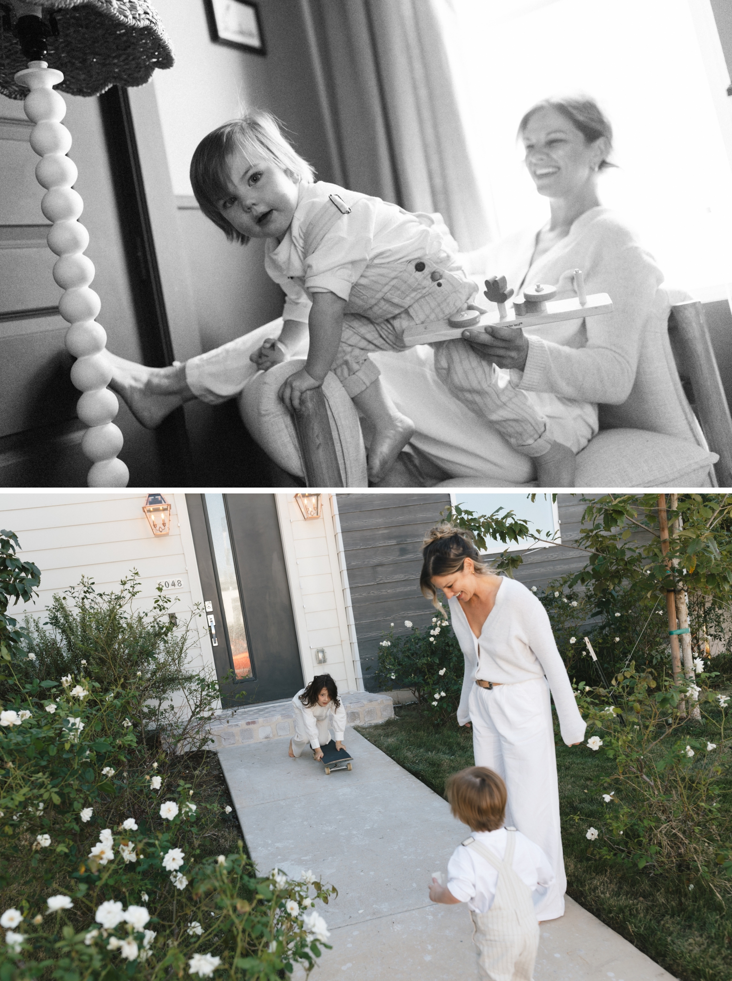 kids with their mother during an at-home session