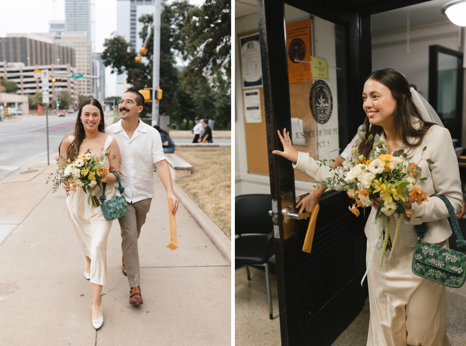 bride and groom portraits in downtown Austin