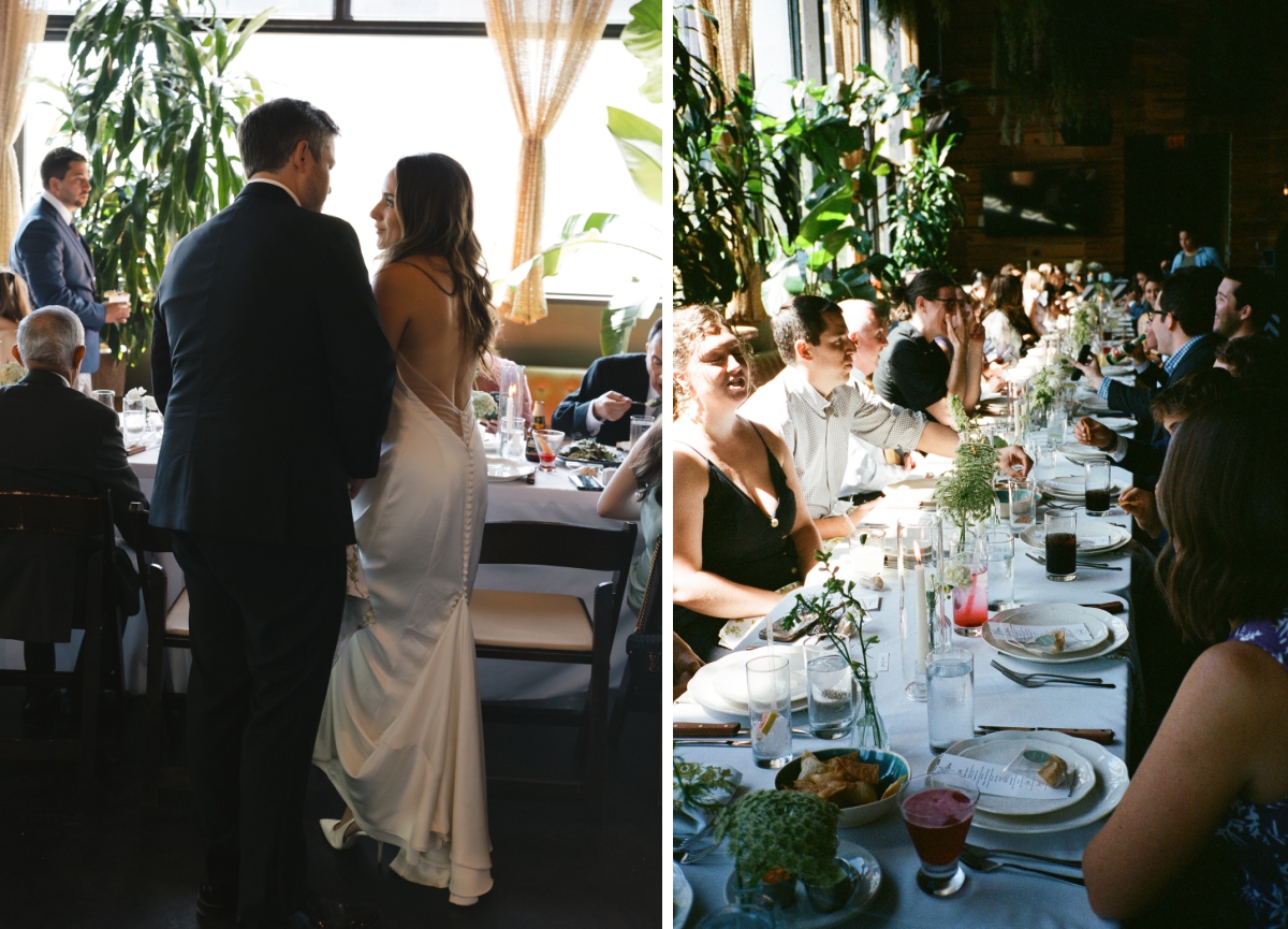 Guests sit at a long, family-style dinner table at Malverde 