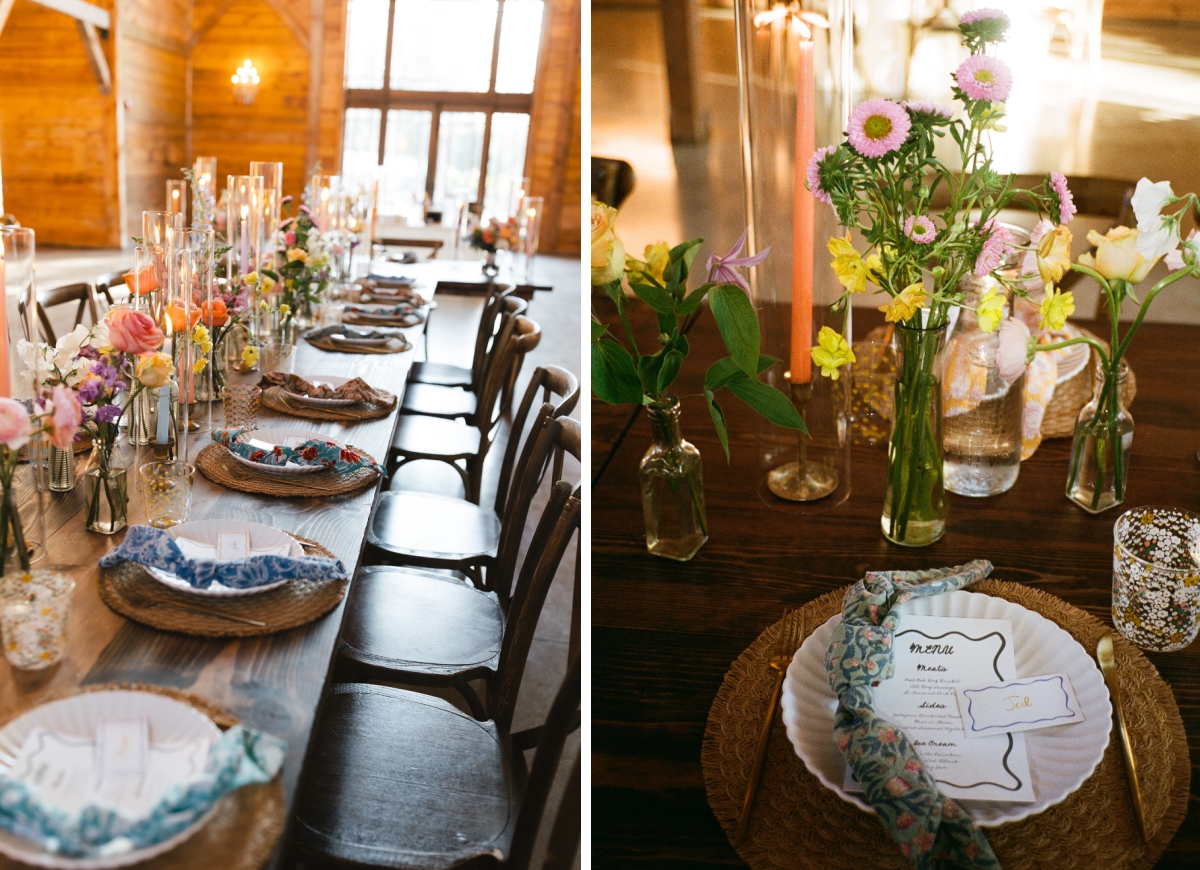 A colorful wedding reception at Addison Grove in Texas