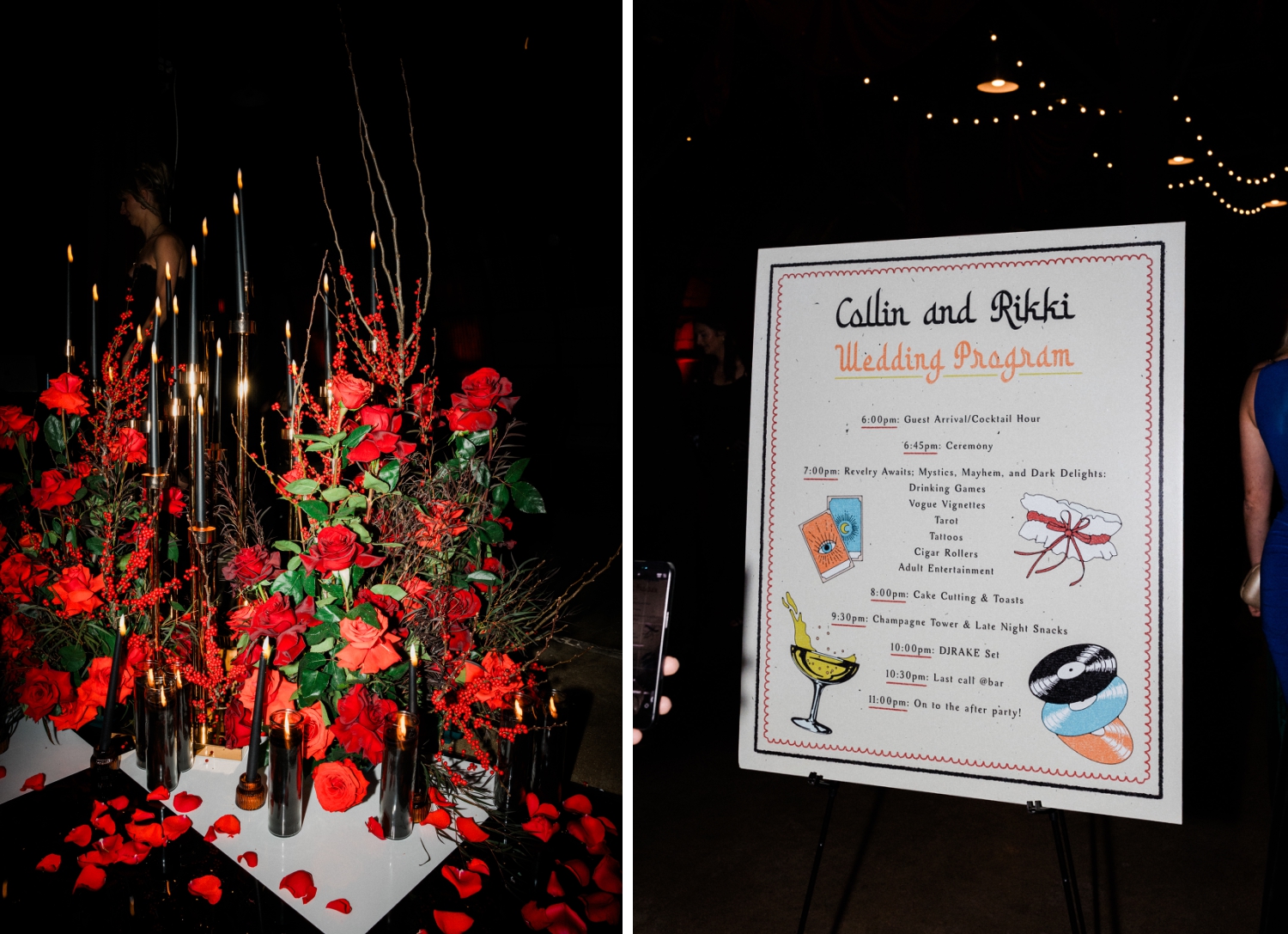 Wedding signage and floral by Transplant Florals