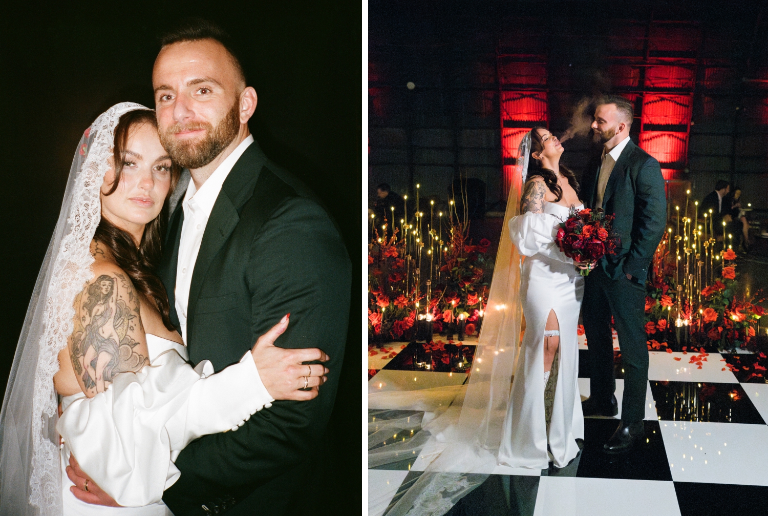 Portraits of a bride and groom in Fair Market in Austin, Texas