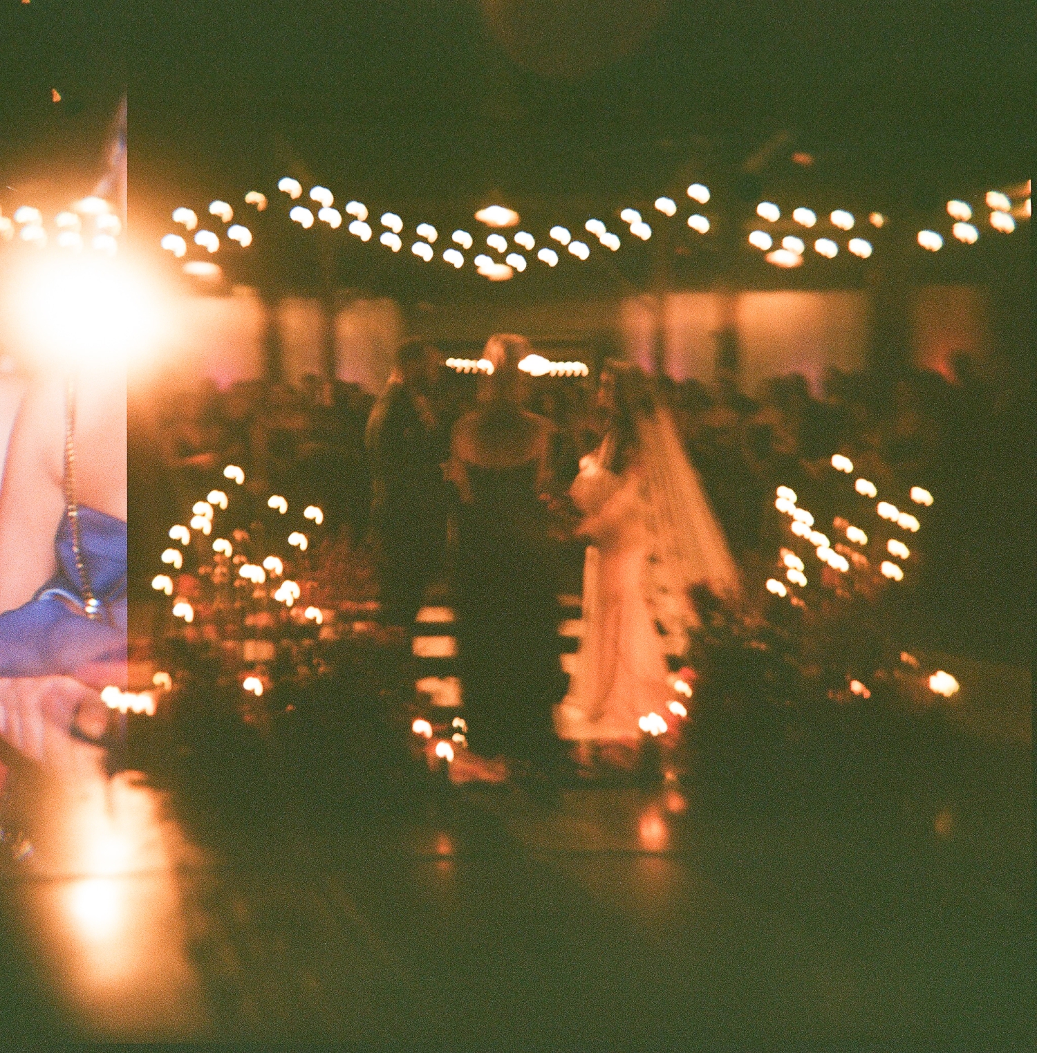 A film photo of a gothic wedding ceremony at Fair Market in Austin, Texas