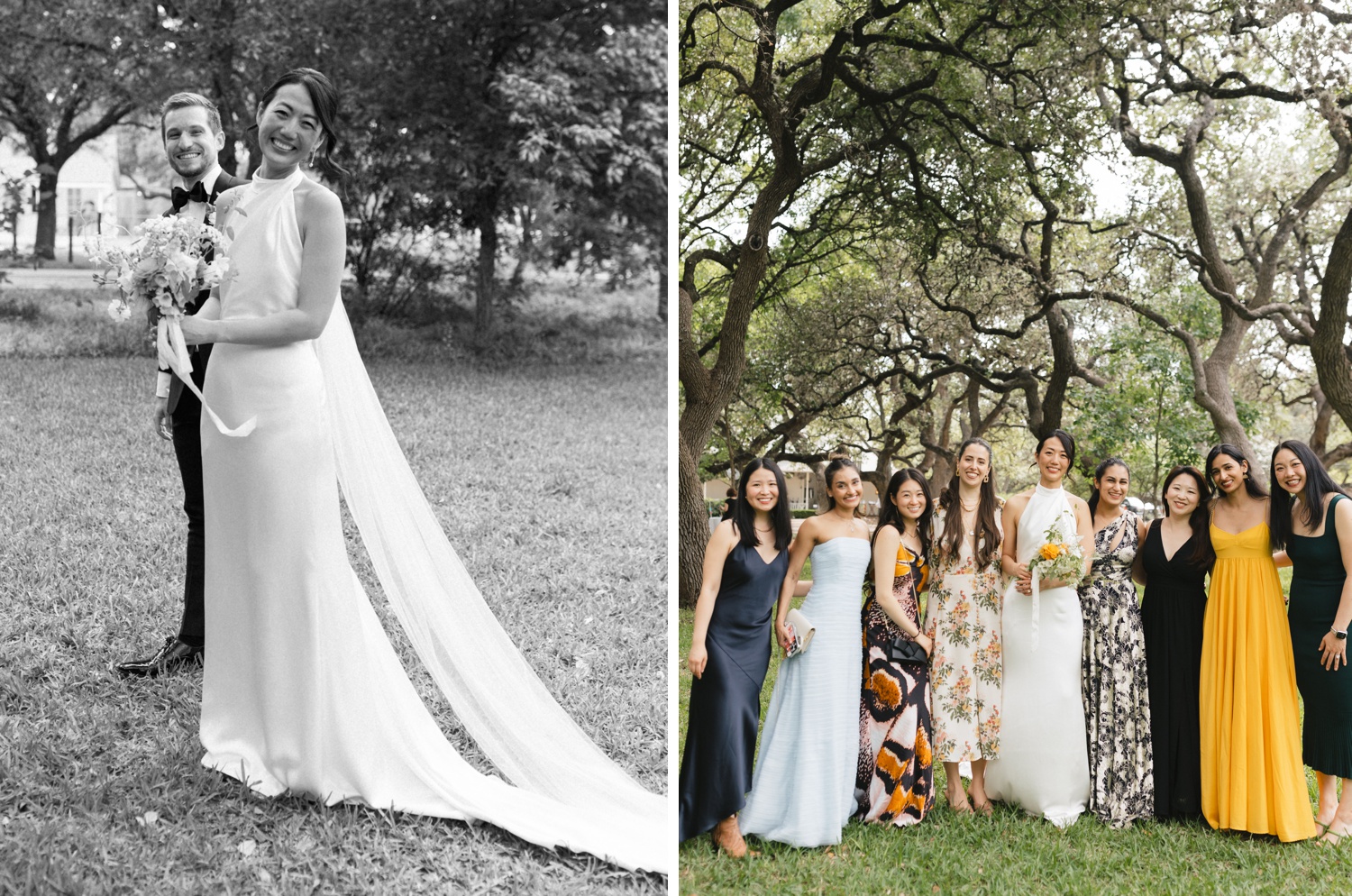 Bridal party portraits at Mattie's Green Pastures