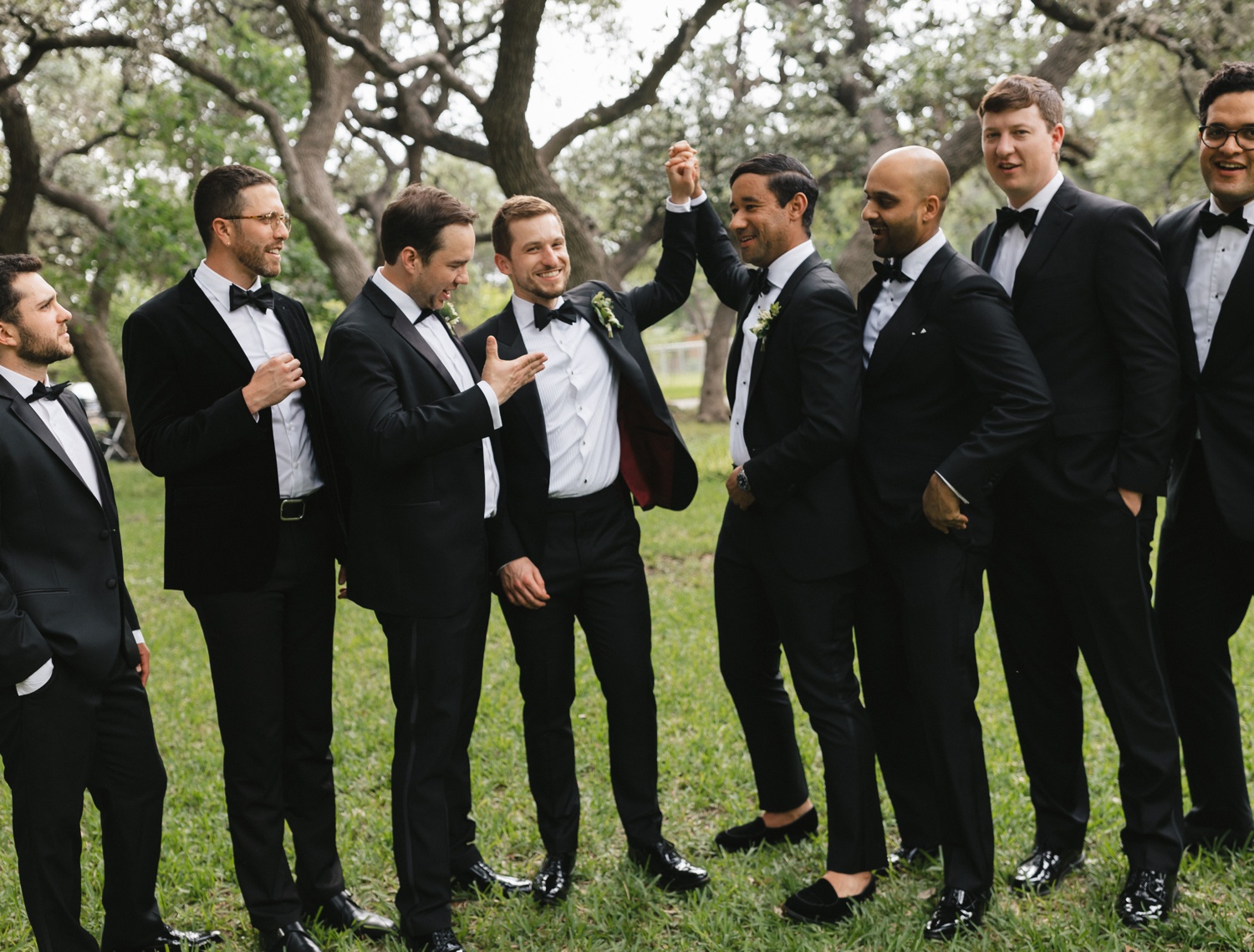 Bridal party portraits at Mattie's Green Pastures