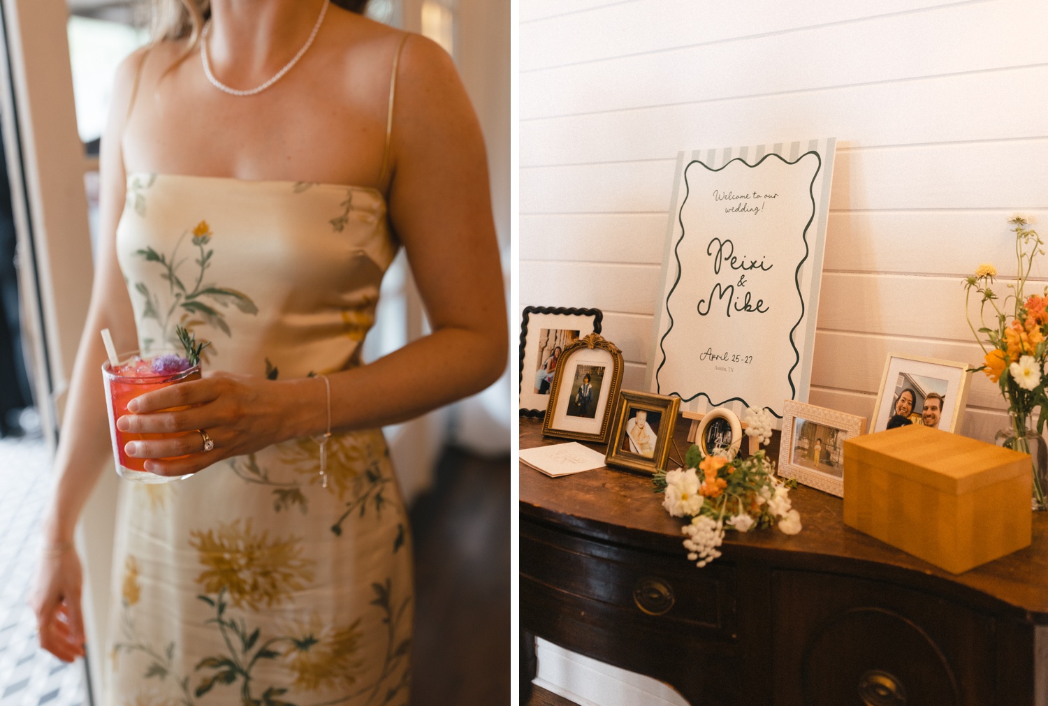 Guest holding a cocktail at an Austin wedding