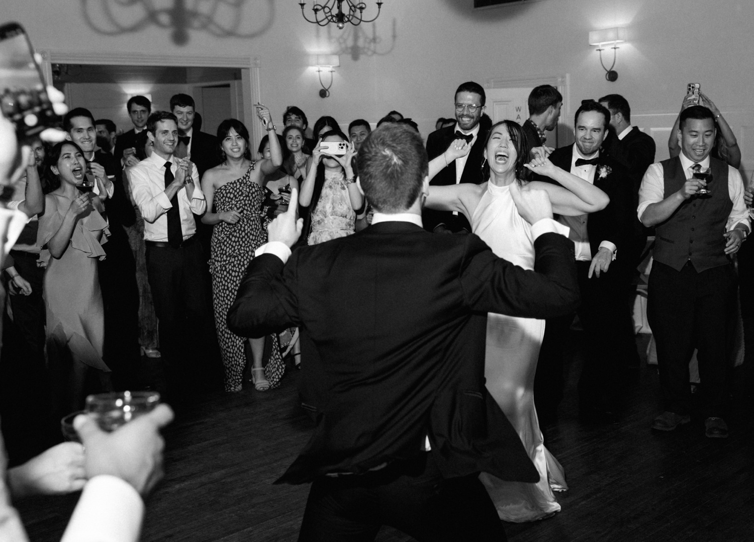 Bride and groom dancing at their Austin wedding reception