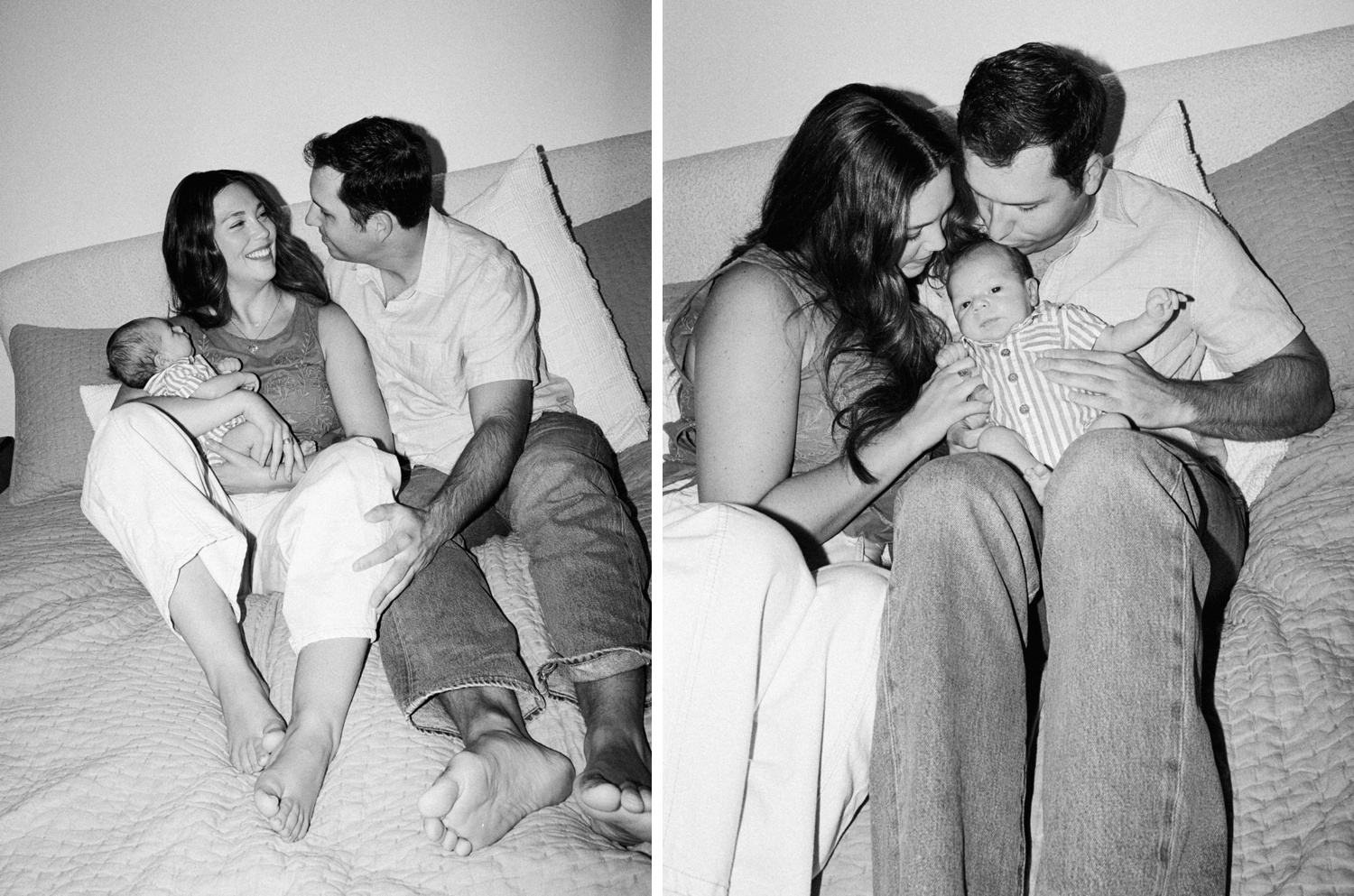 Black and white film portraits from an Austin newborn session