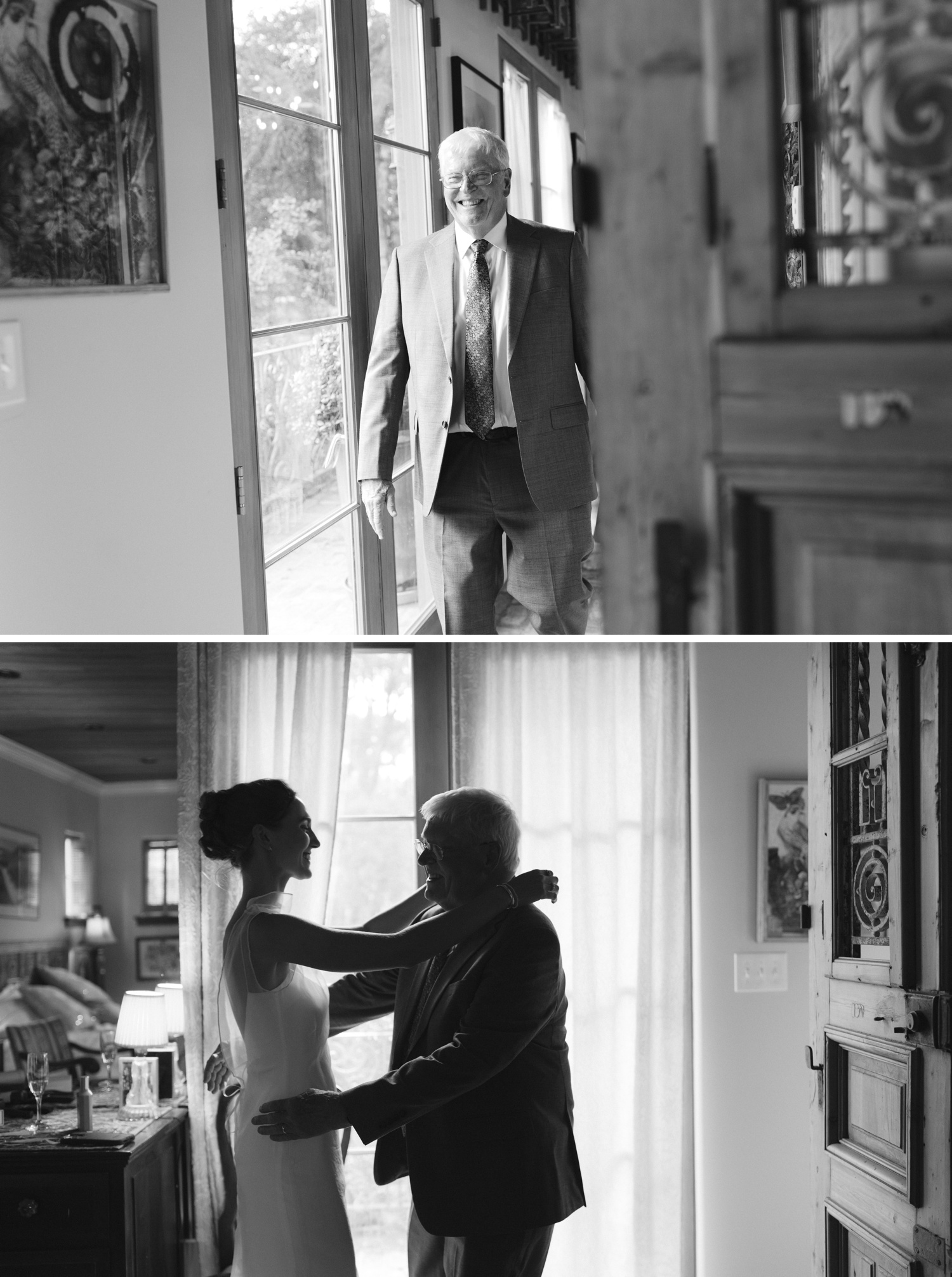 Father and daughter first look at an Austin wedding